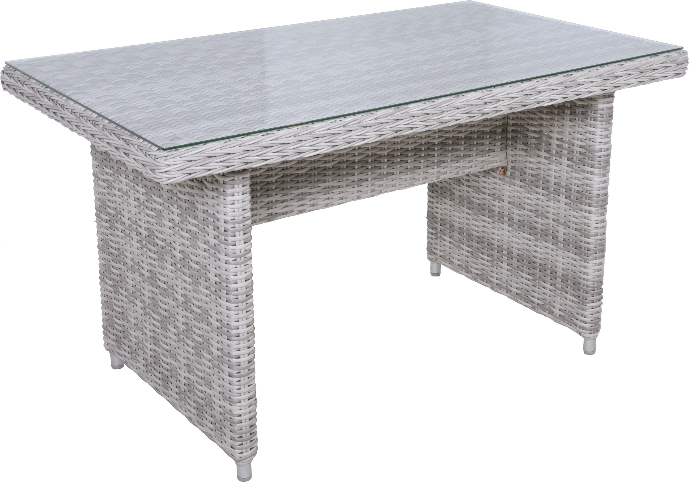 Garden Pleasure Garten-Essgruppe », Tischgruppe »LYON« grau« Set,  2 Sessel, 1 Bank, 2 Hocker, Tisch LxB: 122x72 cm, inkl Auflagen