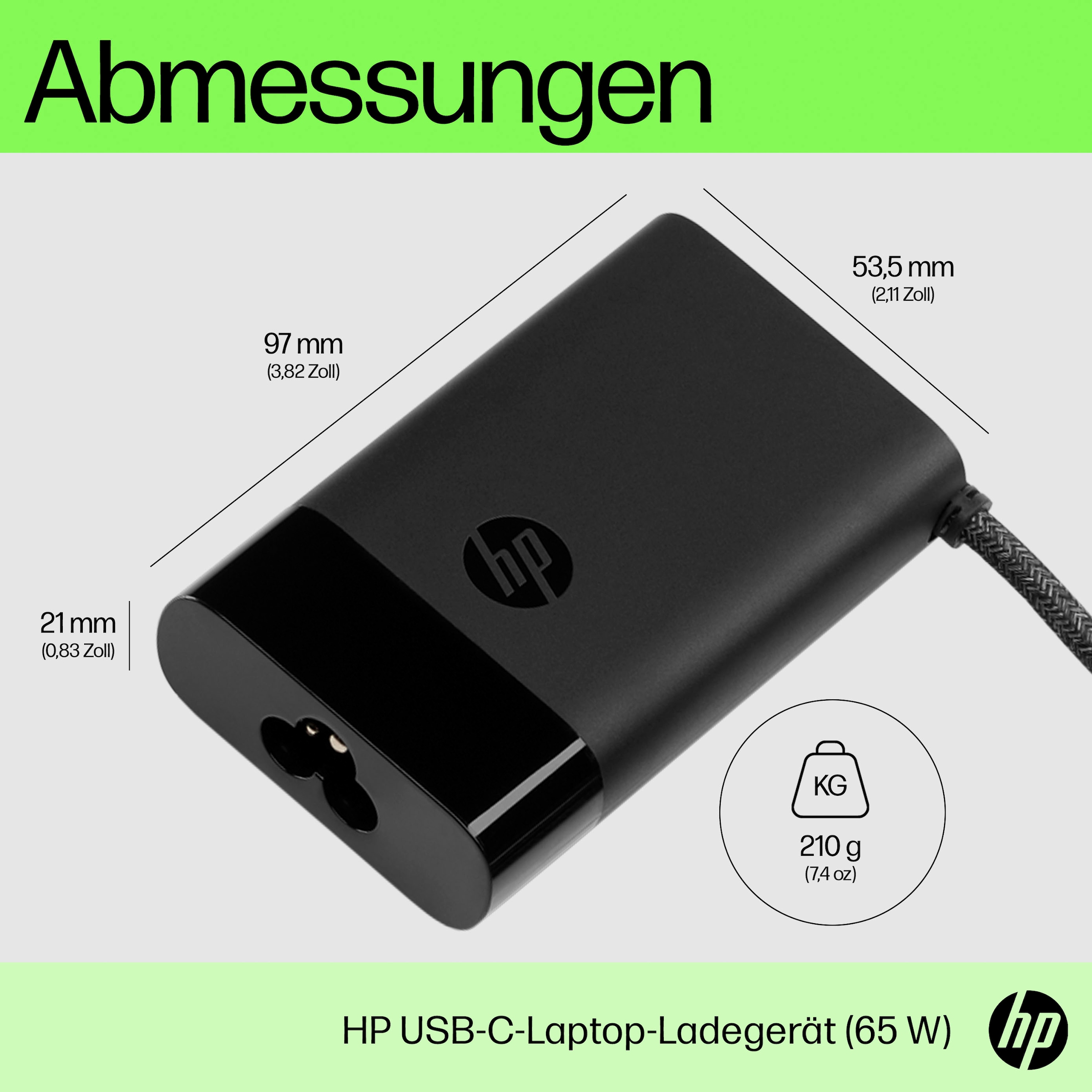 HP Notebook-Ladegerät »65W USB-C Laptop Charger« 1 Stk. tlg.