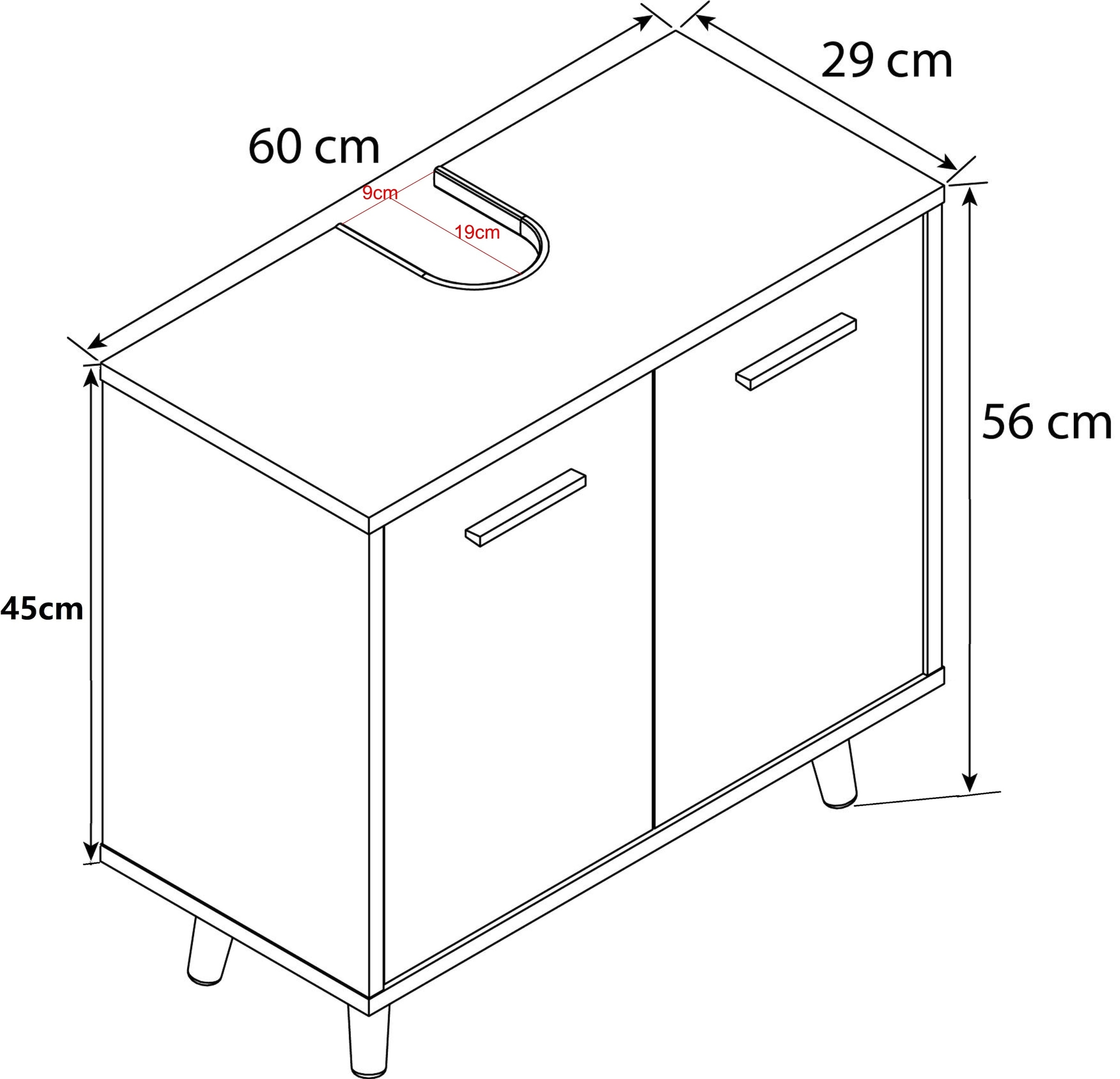 VCM Waschbeckenschrank »Holz Badmöbel Badunterschrank Waschbecken Landos« 1 Stk. tlg.