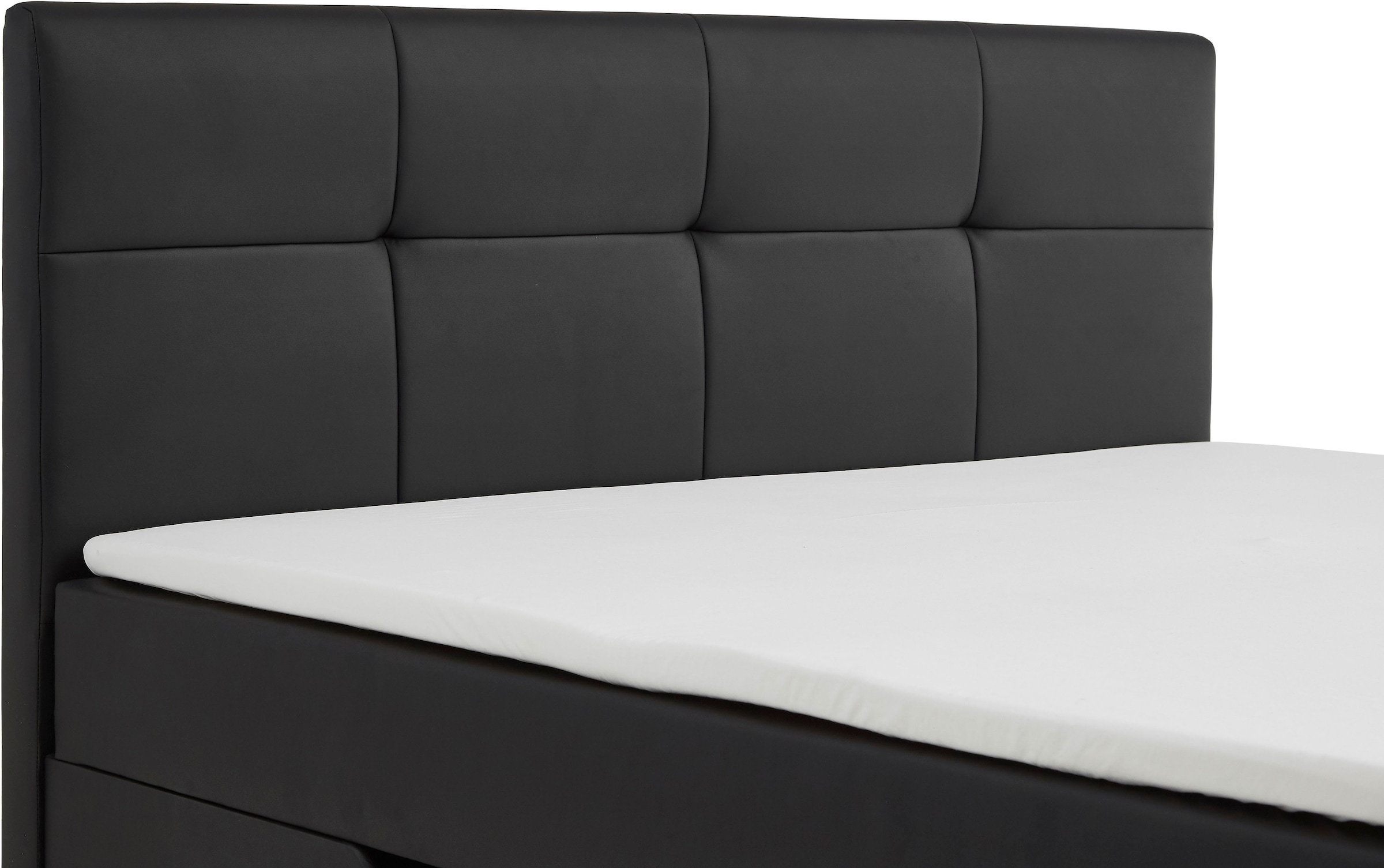 PLACES OF STYLE Boxbett »Mizzana inkl. Bettkasten, erhältlich in der Größe 180x200cm, H3« Bezug aus Kunstleder, inkl. PU-Schaumtopper