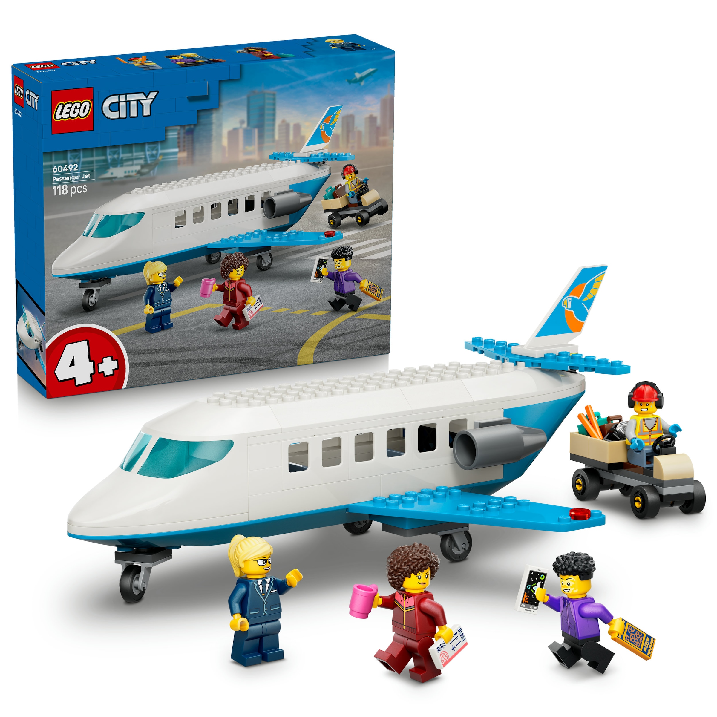 LEGO® Konstruktionsspielsteine »Passagierjet (60492), LEGO City« Made in Europe