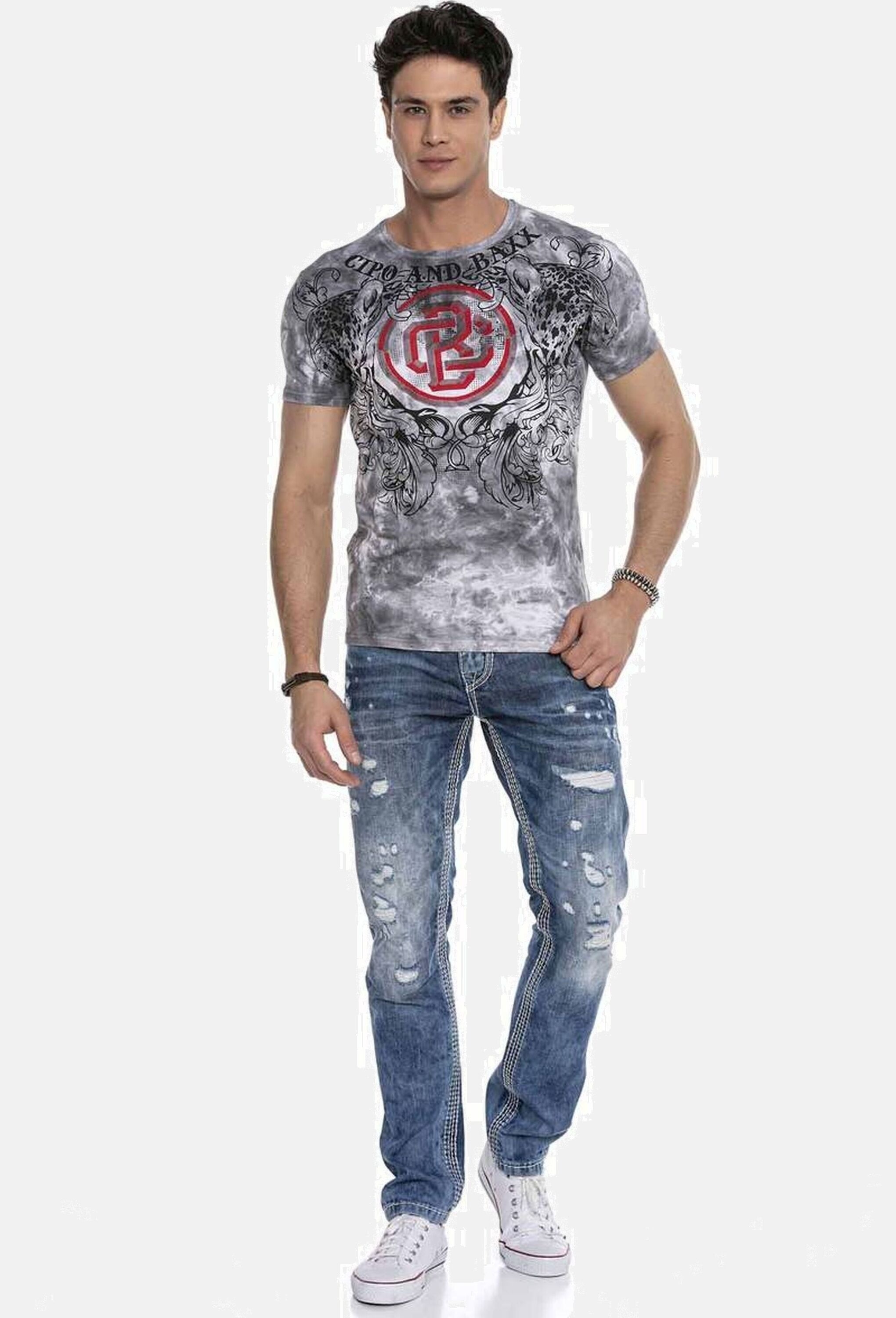 Cipo & Baxx 5-Pocket-Jeans »Cipo & Baxx Jeans« bequeme Jeans im lässigen Destroyed-Look, CD651