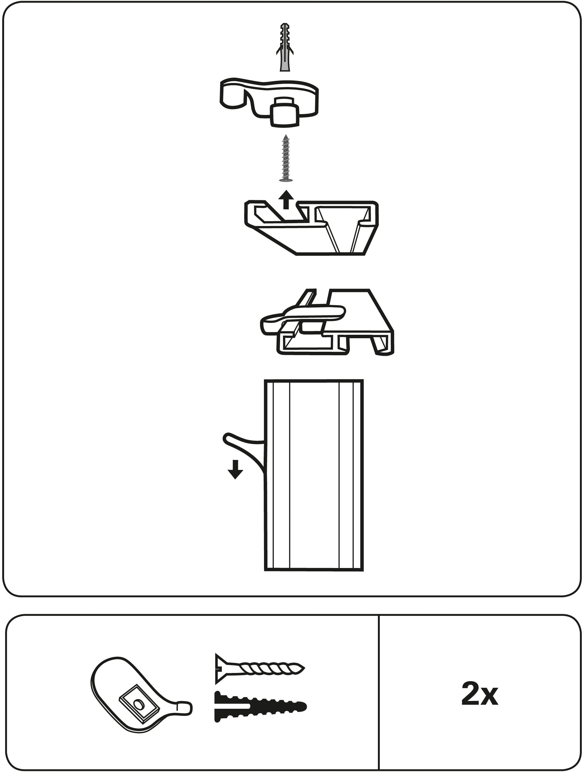 GARDINIA Deckenträger für Sichtschutz »inkl. Befestigungsmaterial«, Serie Aluminium-Vorhangschiene