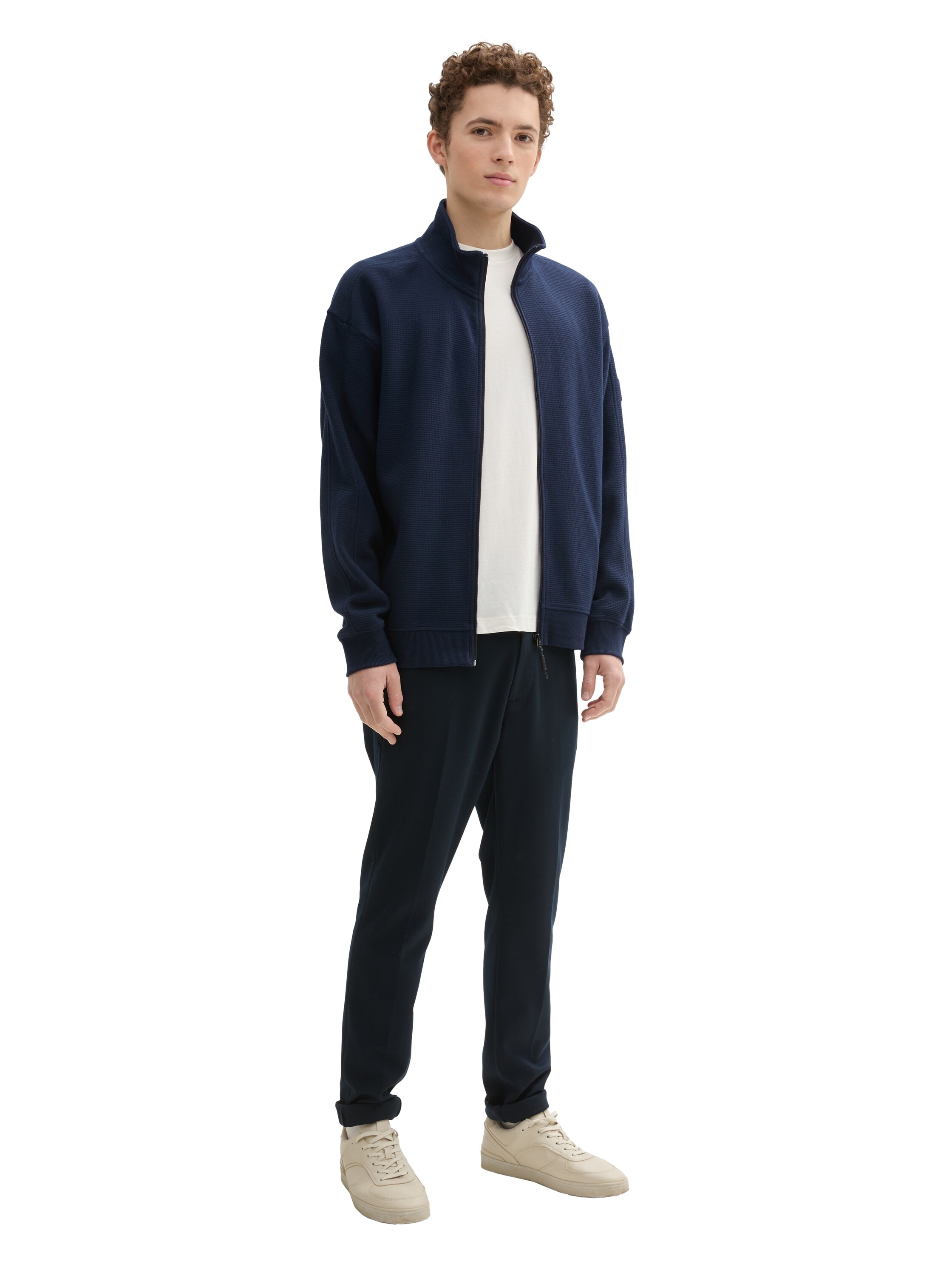 TOM TAILOR Denim Sweatjacke, mit Stehkragen