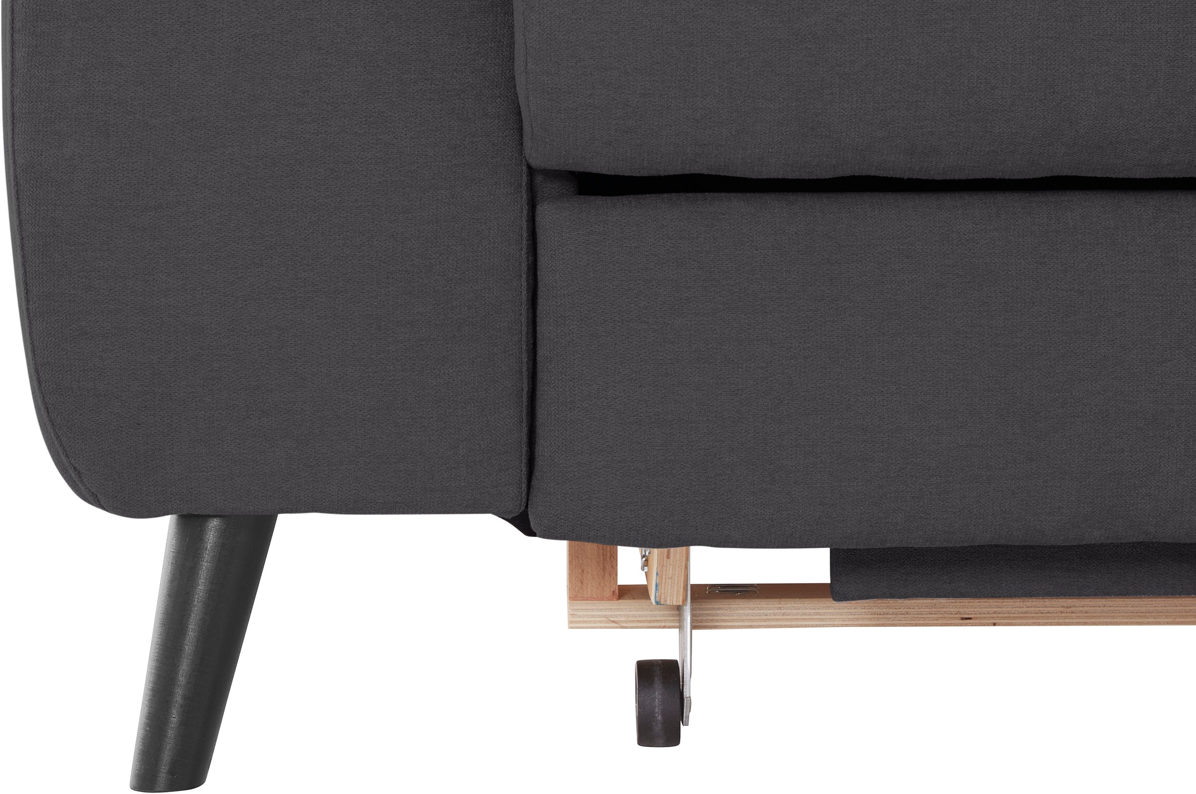 COTTA Ecksofa »Mia L-Form mit 3 Zierkissen«, wahlweise mit Bettfunktion, Bettkasten, Beleuchtung & Wireless-Charger