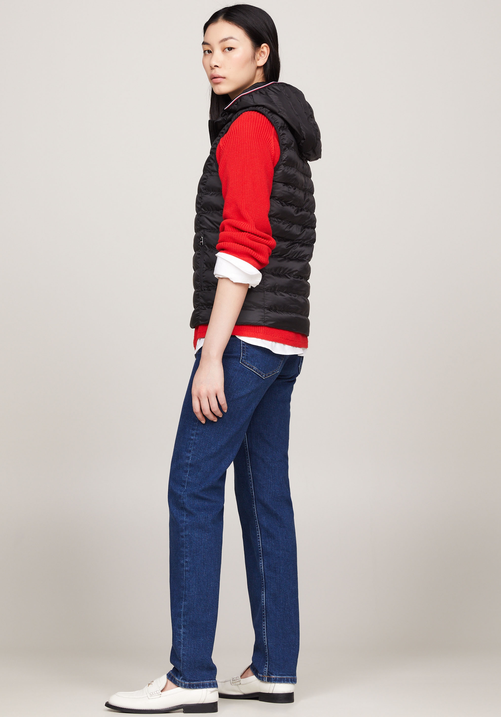 Tommy Hilfiger Steppweste »LW PADDED GLOBAL STRIPE VEST«, (Global Serie TH WOMEN), Reißverschlusstaschen