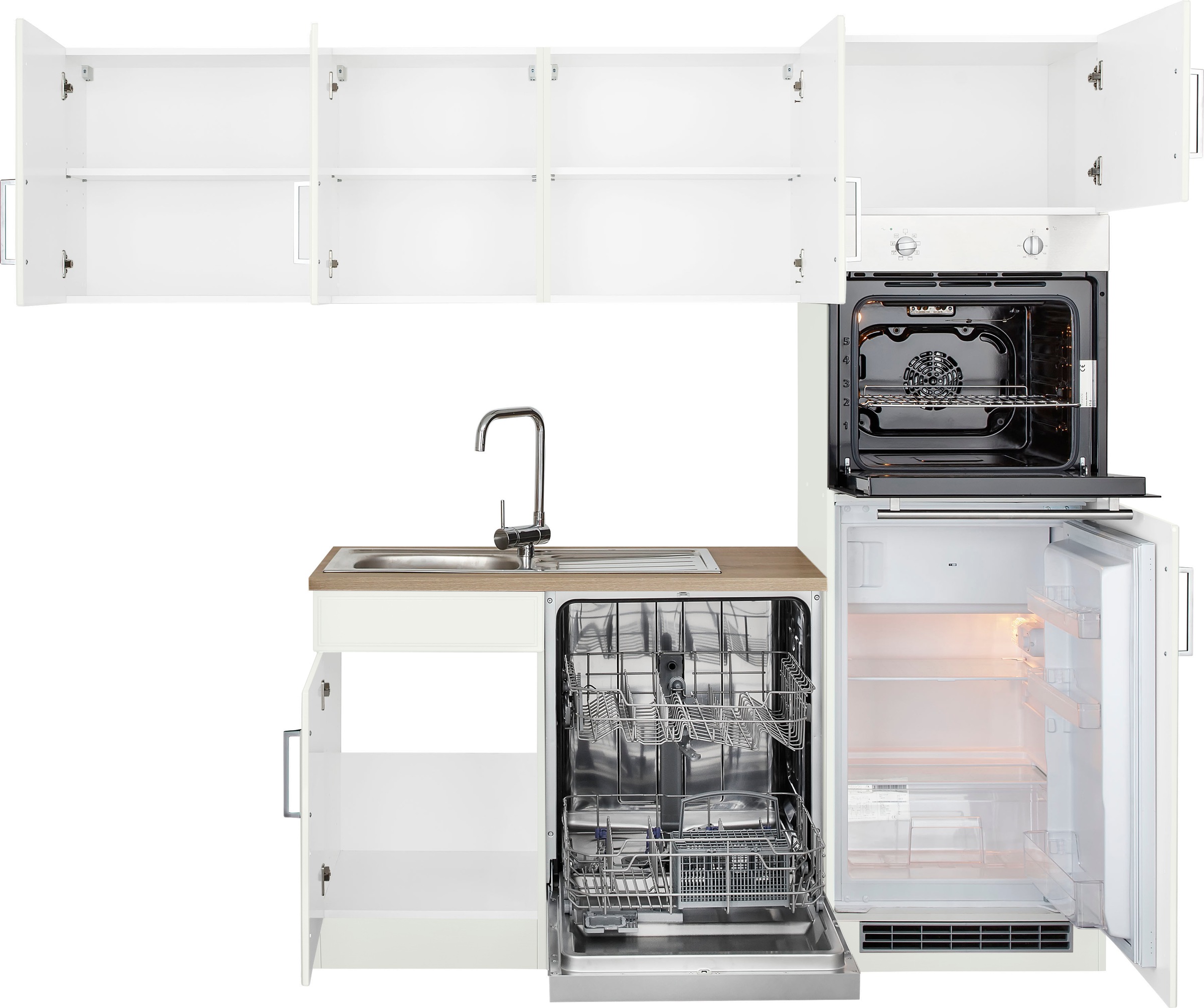 KOCHSTATION Winkelküche »KS-Stockholm« mit E-Geräten,230 x 170 cm, wahlweise mit Induktionskochfeld