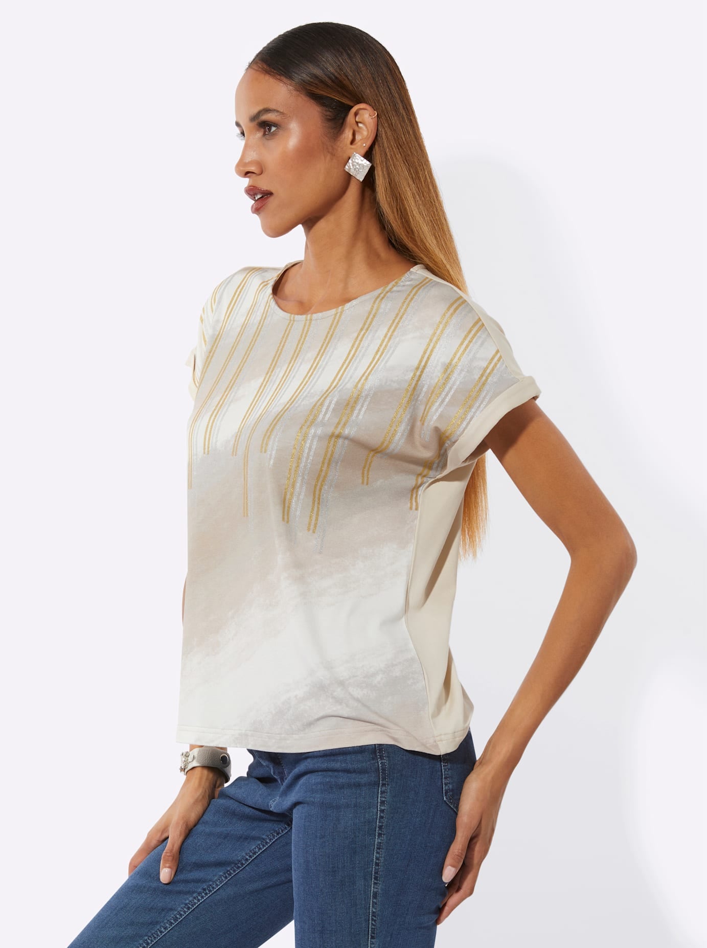 creation L Kurzarmshirt »Druck-Shirt« 1 tlg.