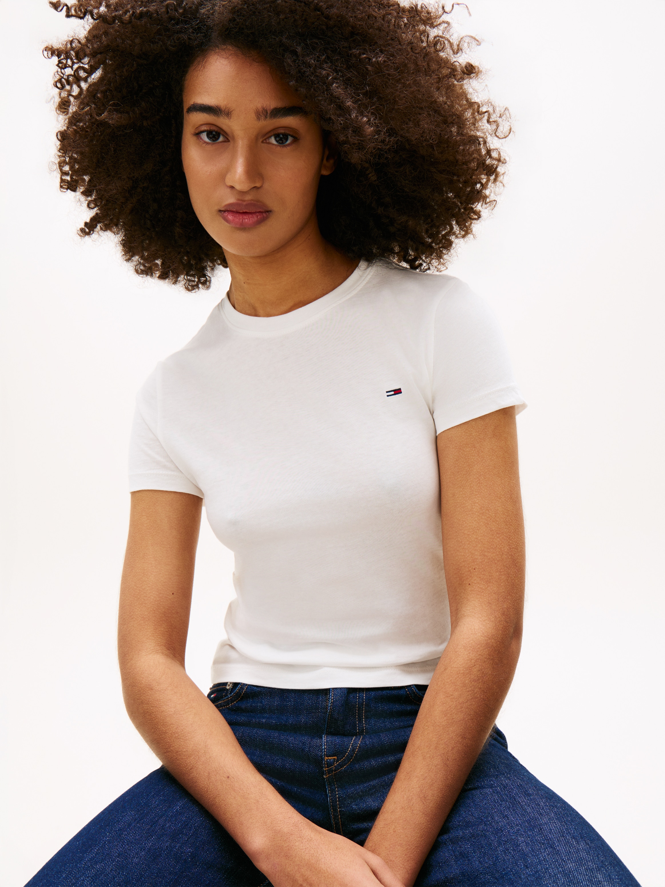 Tommy Jeans T-Shirt »TJW 2PACK C-NECK TEE« Packung, 2er, 2 Stk. mit Logo-Stickerei