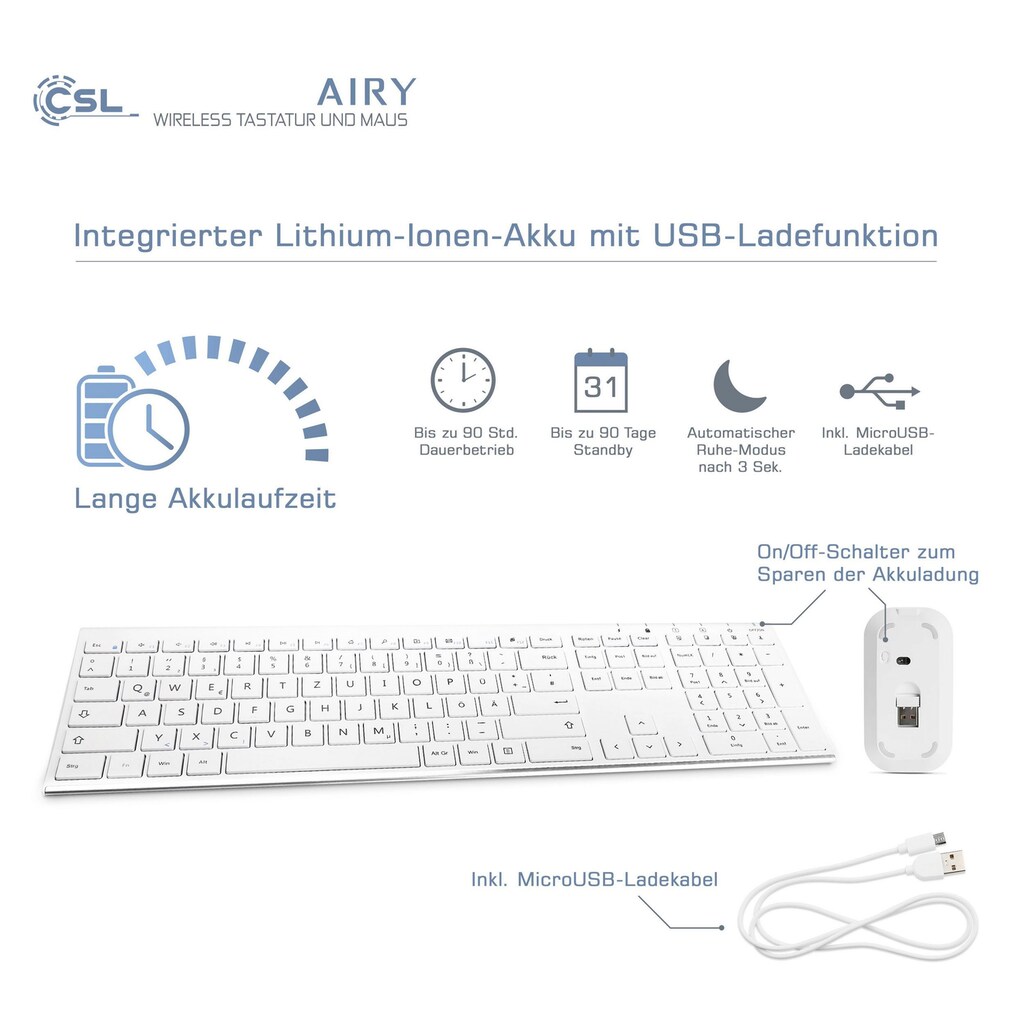 CSL Tastatur- und Maus-Set »AIRY«
