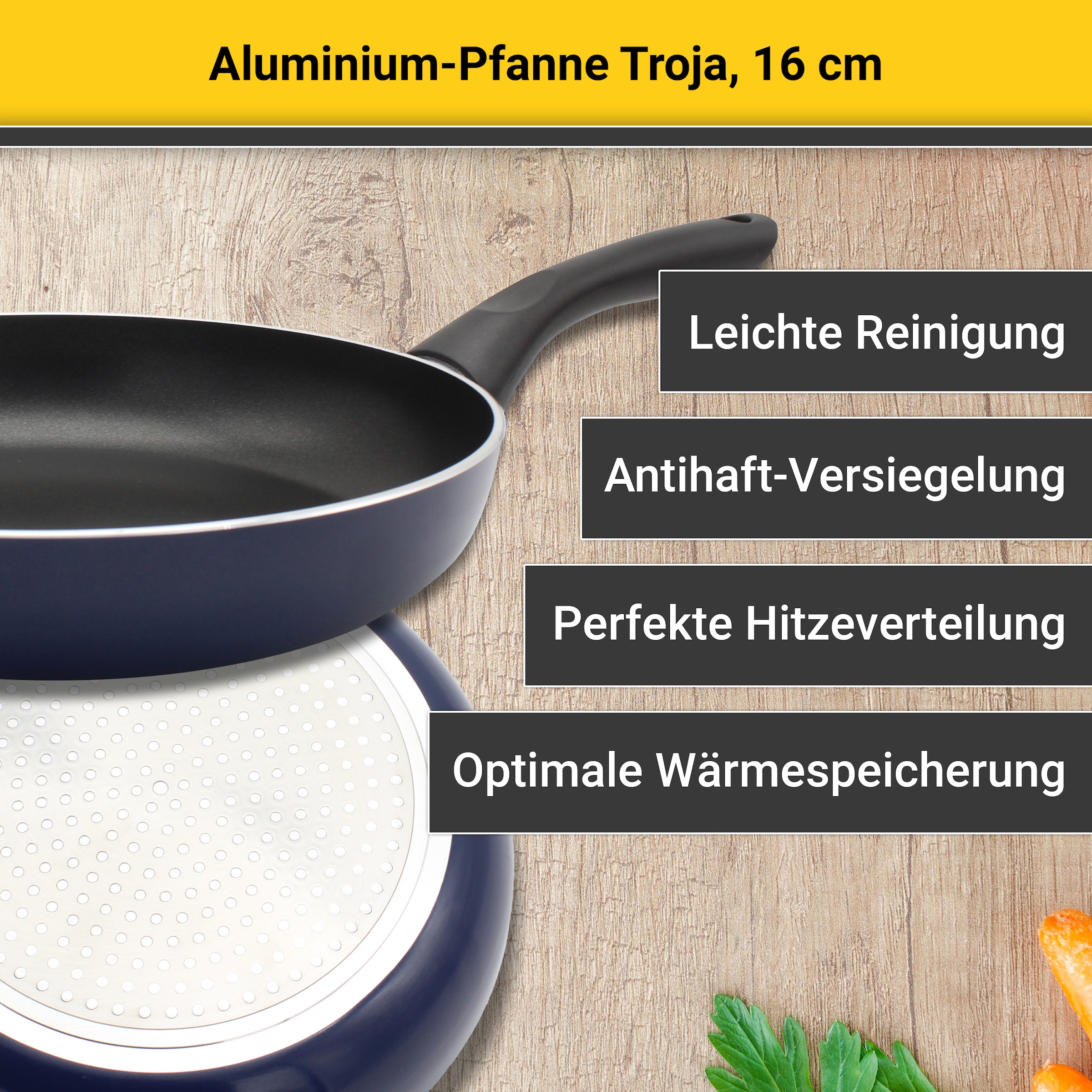 Krüger Bratpfanne »Troja« Aluminium 1 Stk. tlg. für Induktions-Kochfelder geeignet