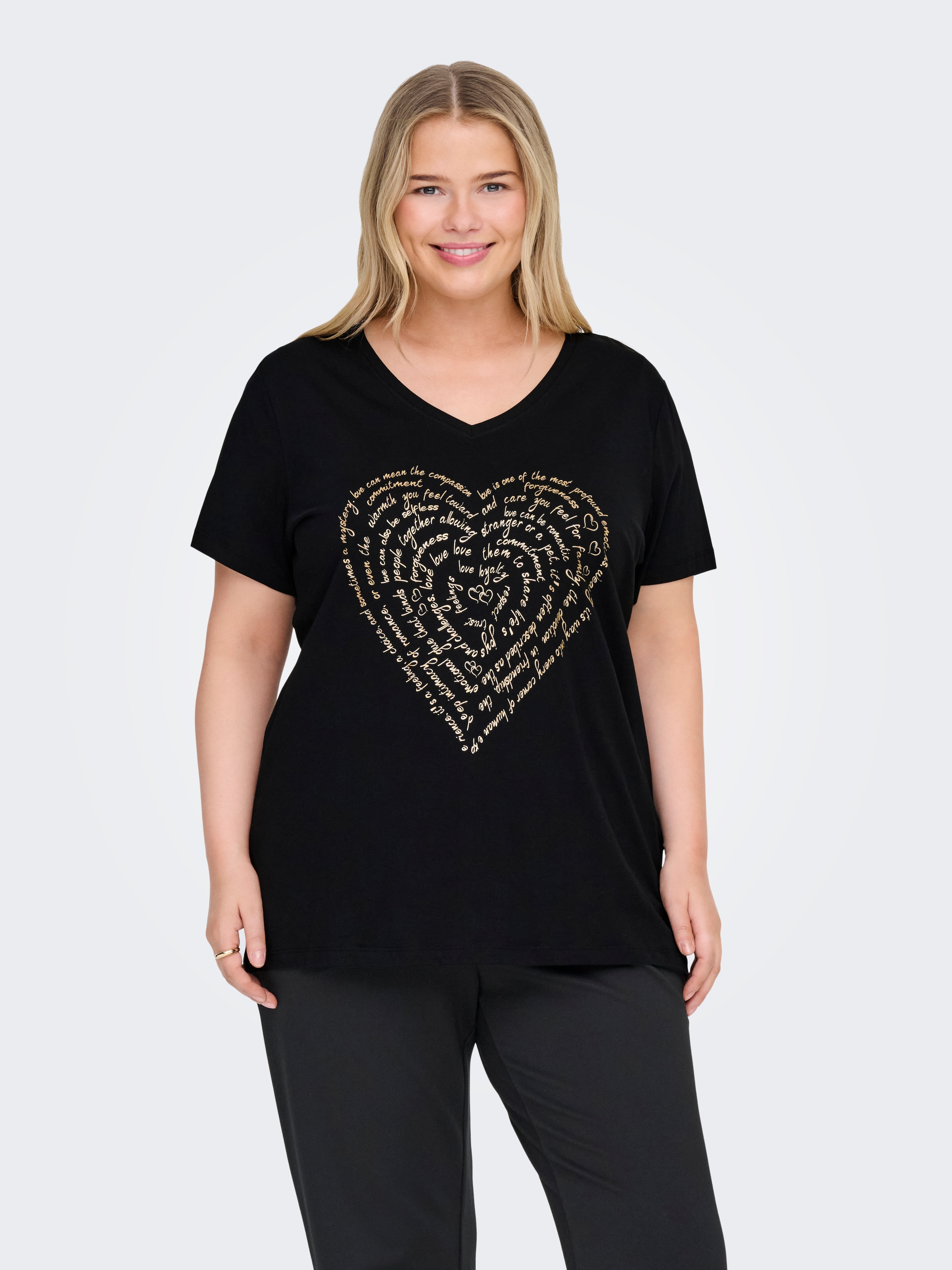 ONLY CARMAKOMA Kurzarmshirt »CARLYDIA LIFE SS V-NECK REG TEE JRS«