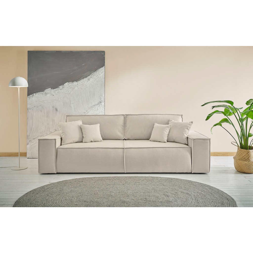 andas 3-Sitzer »FINNLEY Schlafsofa 257 cm (200/136cm) mit Bettkasten«