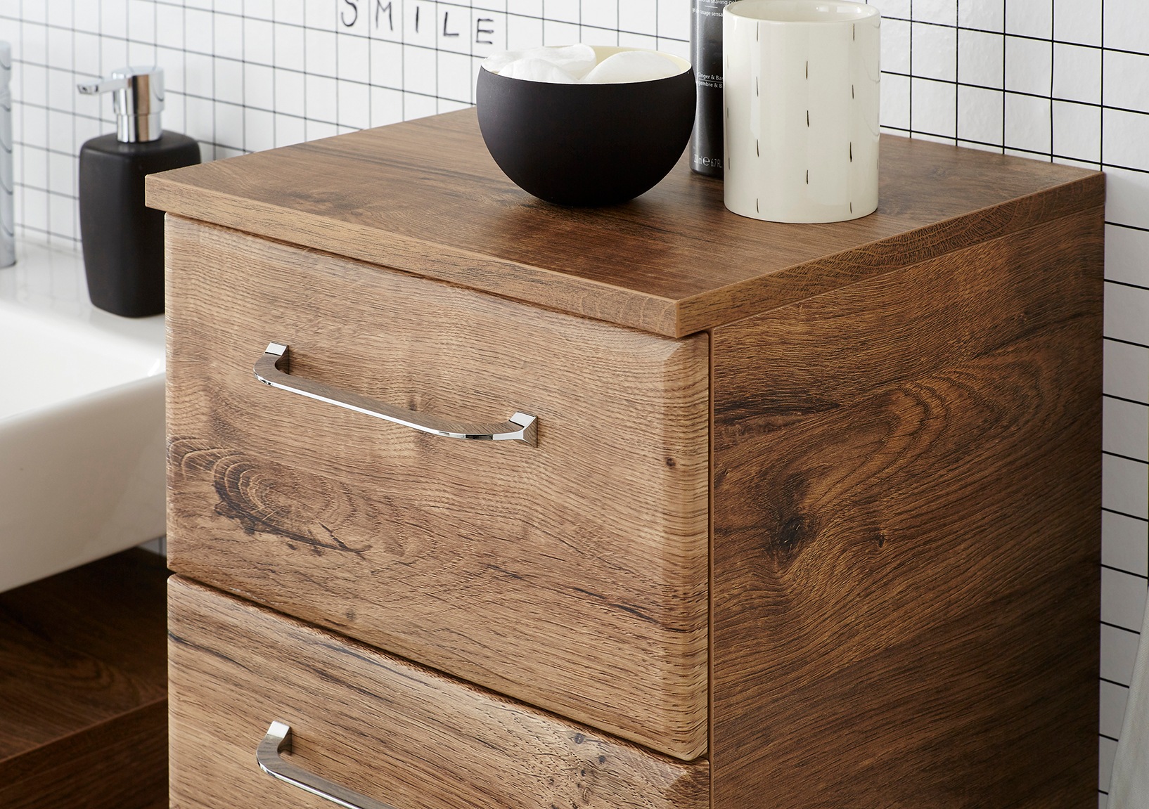 Saphir Badmöbel-Set »Quickset 943 4-teilig, Glaswaschtisch und LED-Spiegelschrank«, (Set, 4 St.), Badmöbel ohne Waschbecken, inkl. Türdämpfer, 7 Türen, 2 Schubladen