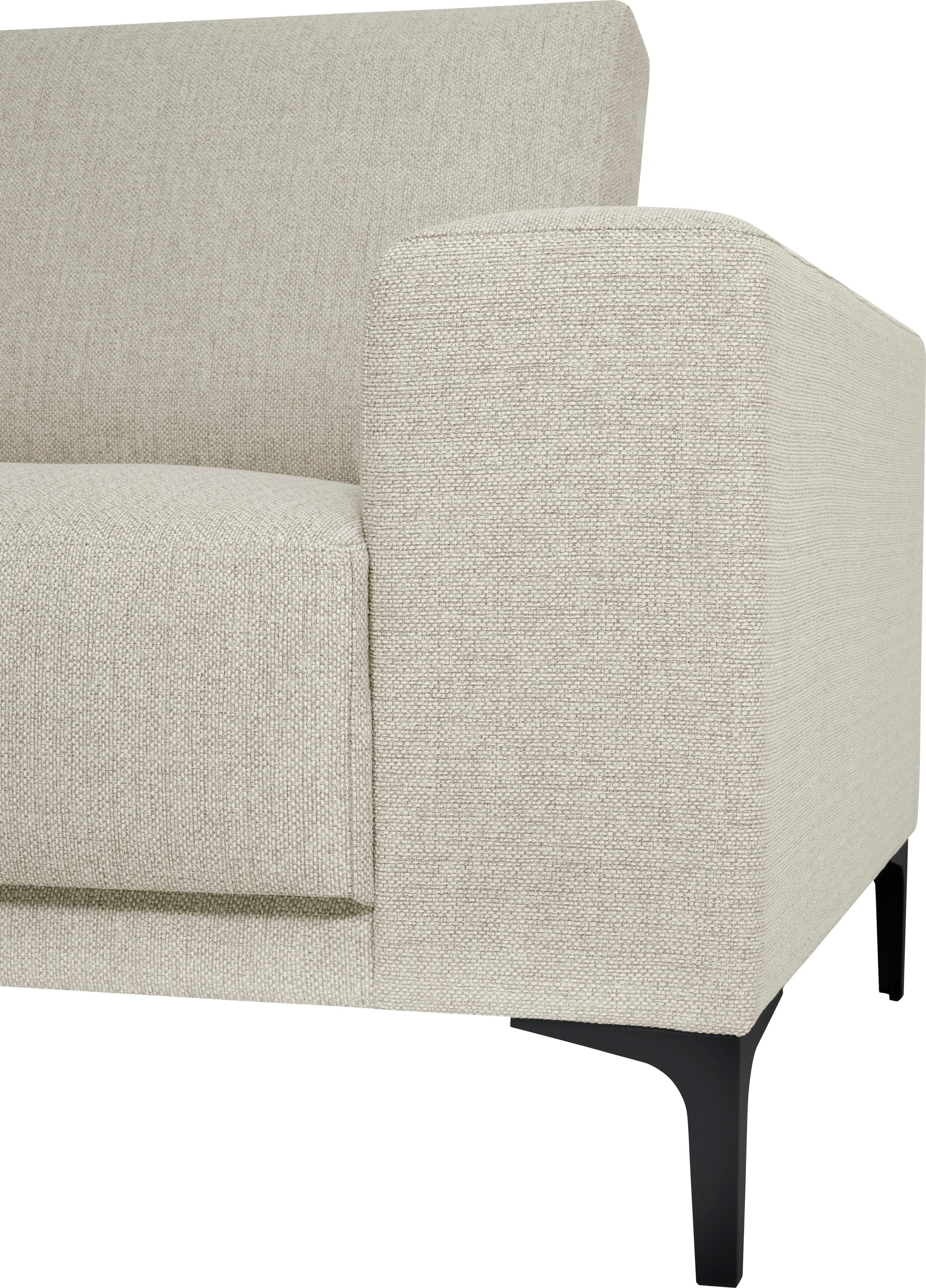 Places of Style Ecksofa »Xander, L-Form,«, Breite 289 cm, Webstoff, Soft-Touch Chenille, schwarze Metallfüße