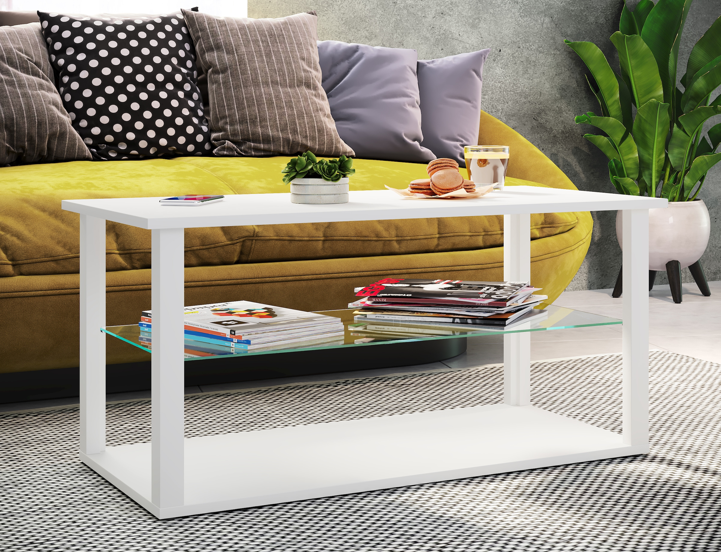VCM Beistelltisch »Holz Sofatisch Couchtisch Glas Tisch Wanilo L«