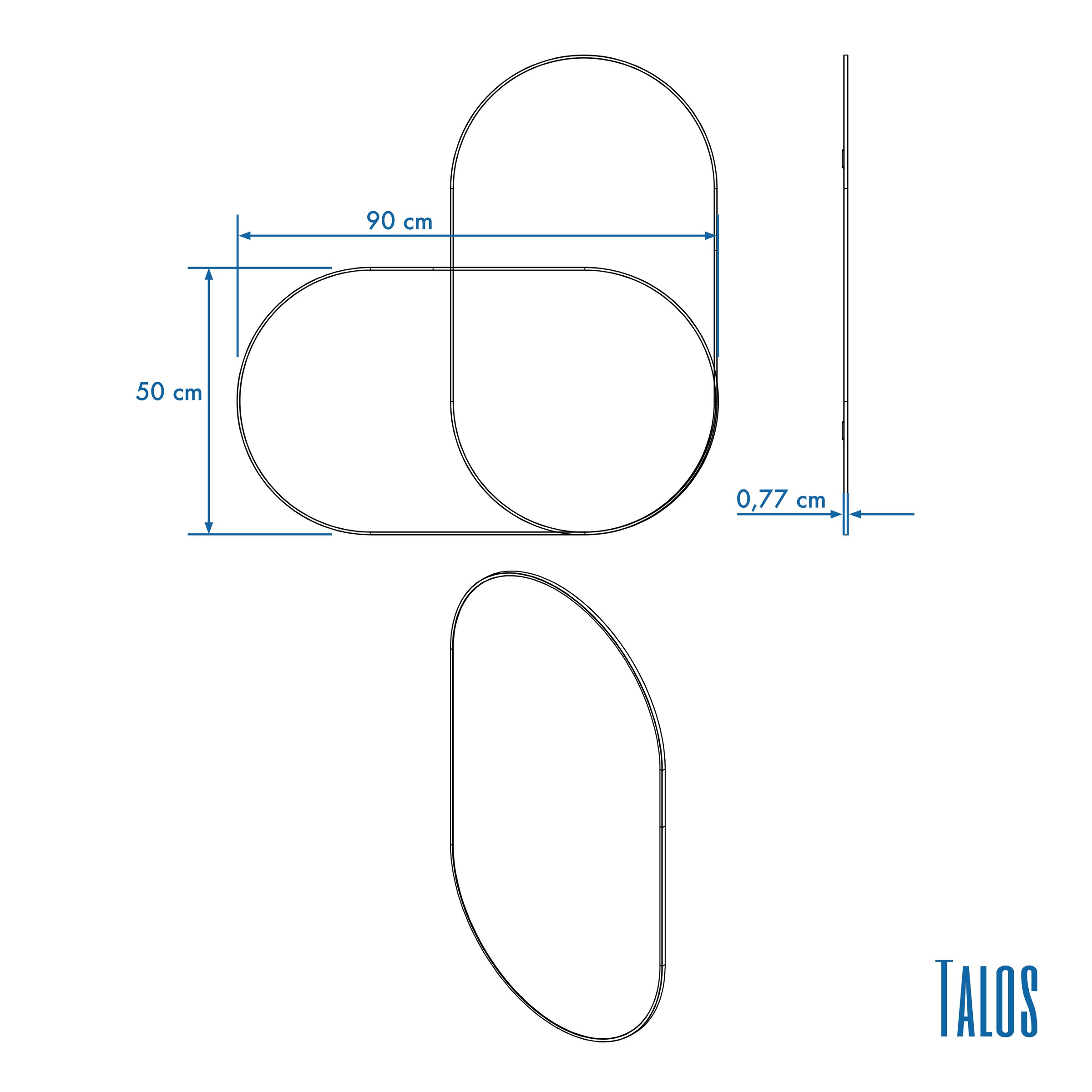 Talos Badspiegel »Picasso«, hochwertiger Aluminiumrahmen