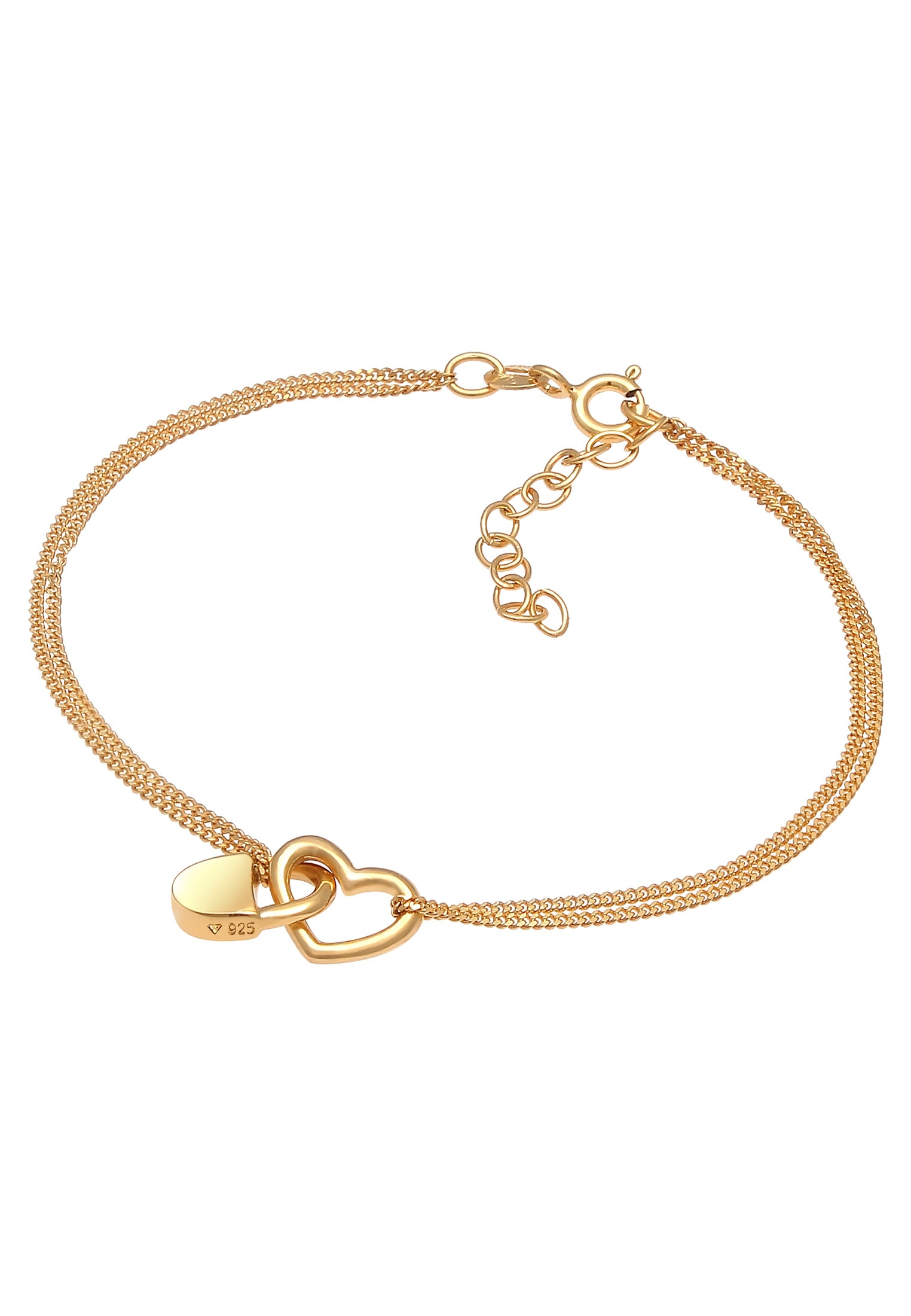 Elli Armkette »Armband Herz Liebe Schloss Verbundenheit 925 Silber«