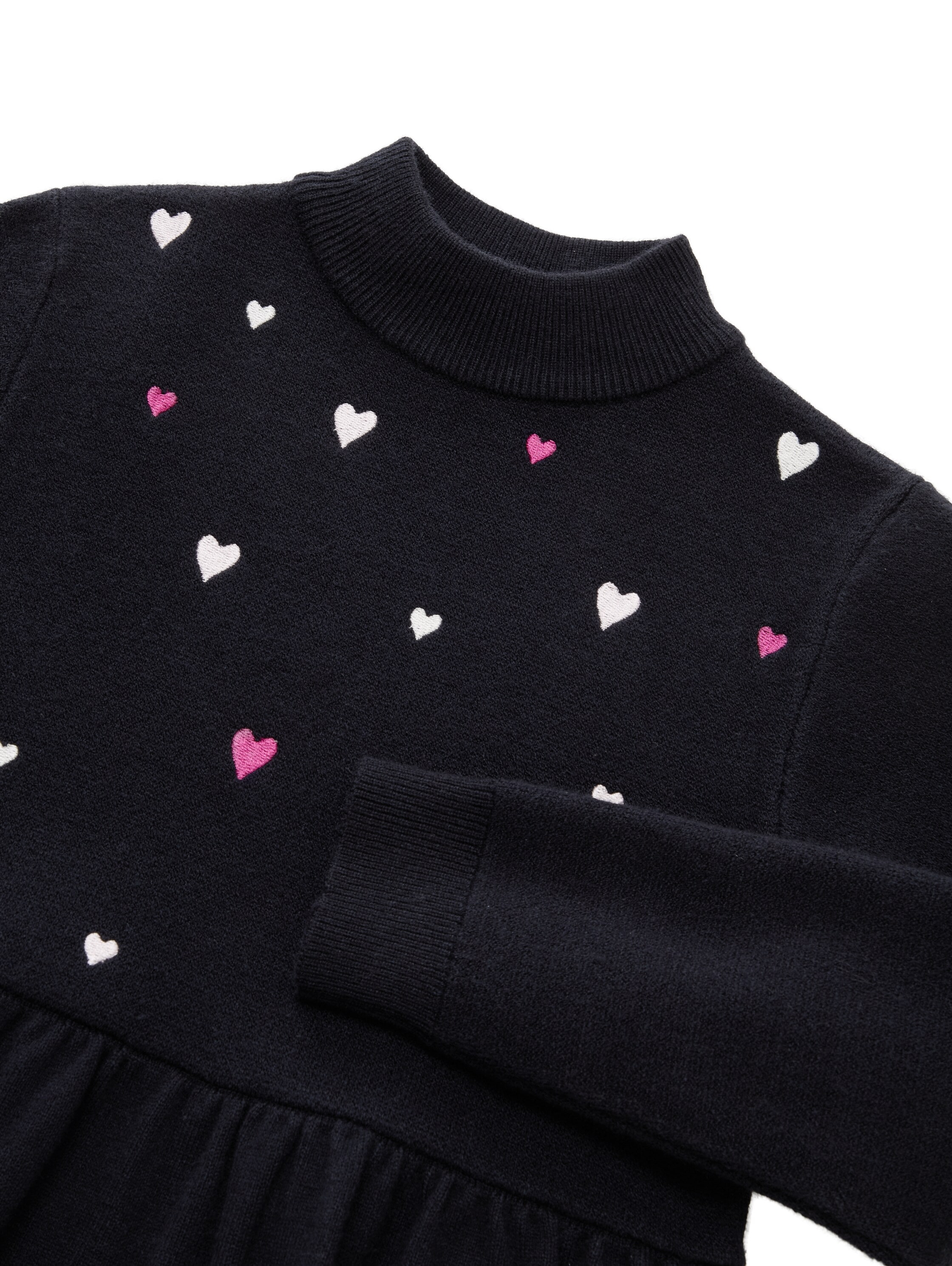TOM TAILOR Strickkleid Ohne Taschen mit Herz-Applikationen, langarm