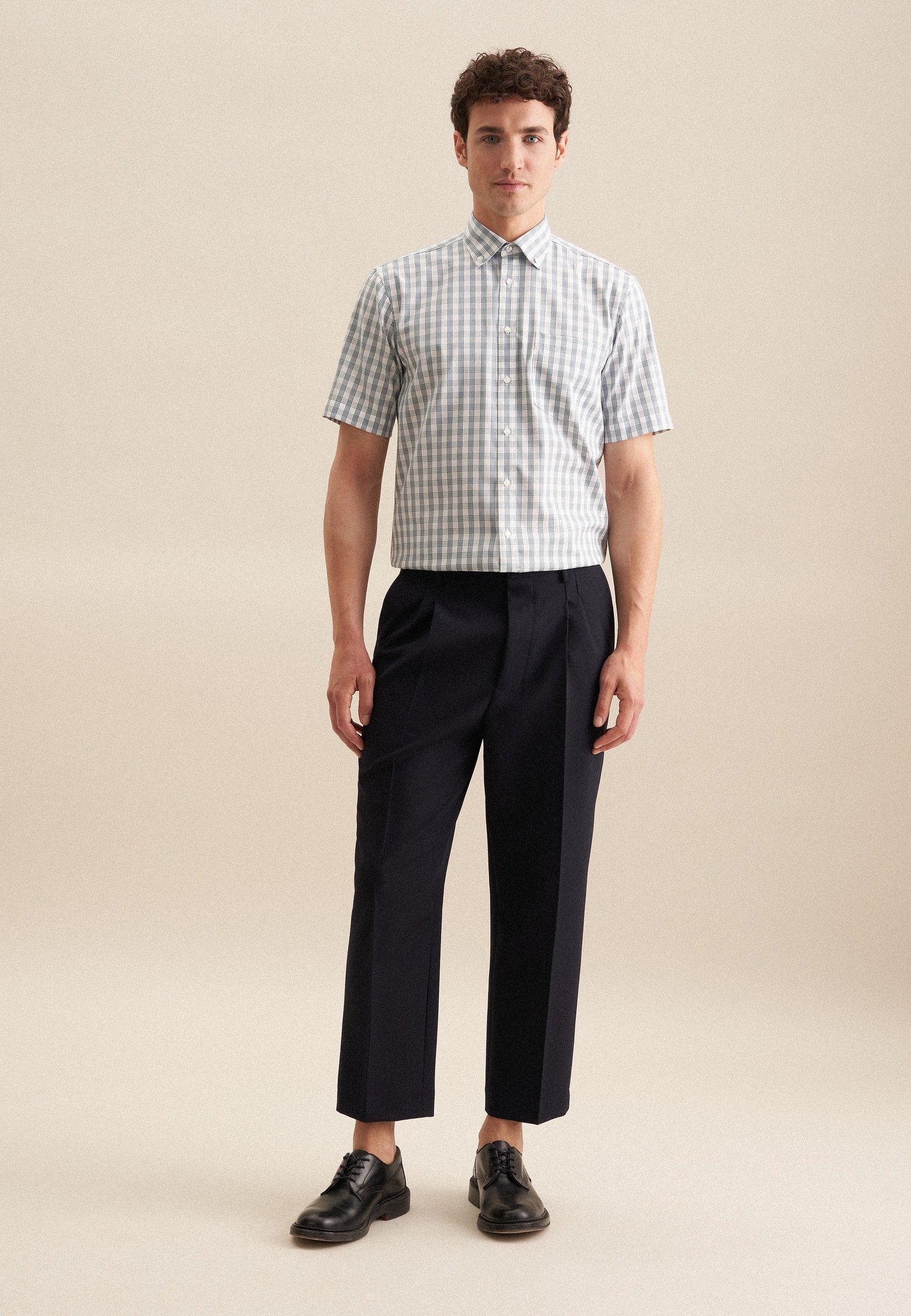 seidensticker Businesshemd »Regular«, Regular 1/2 Button-Down-Kragen Karo