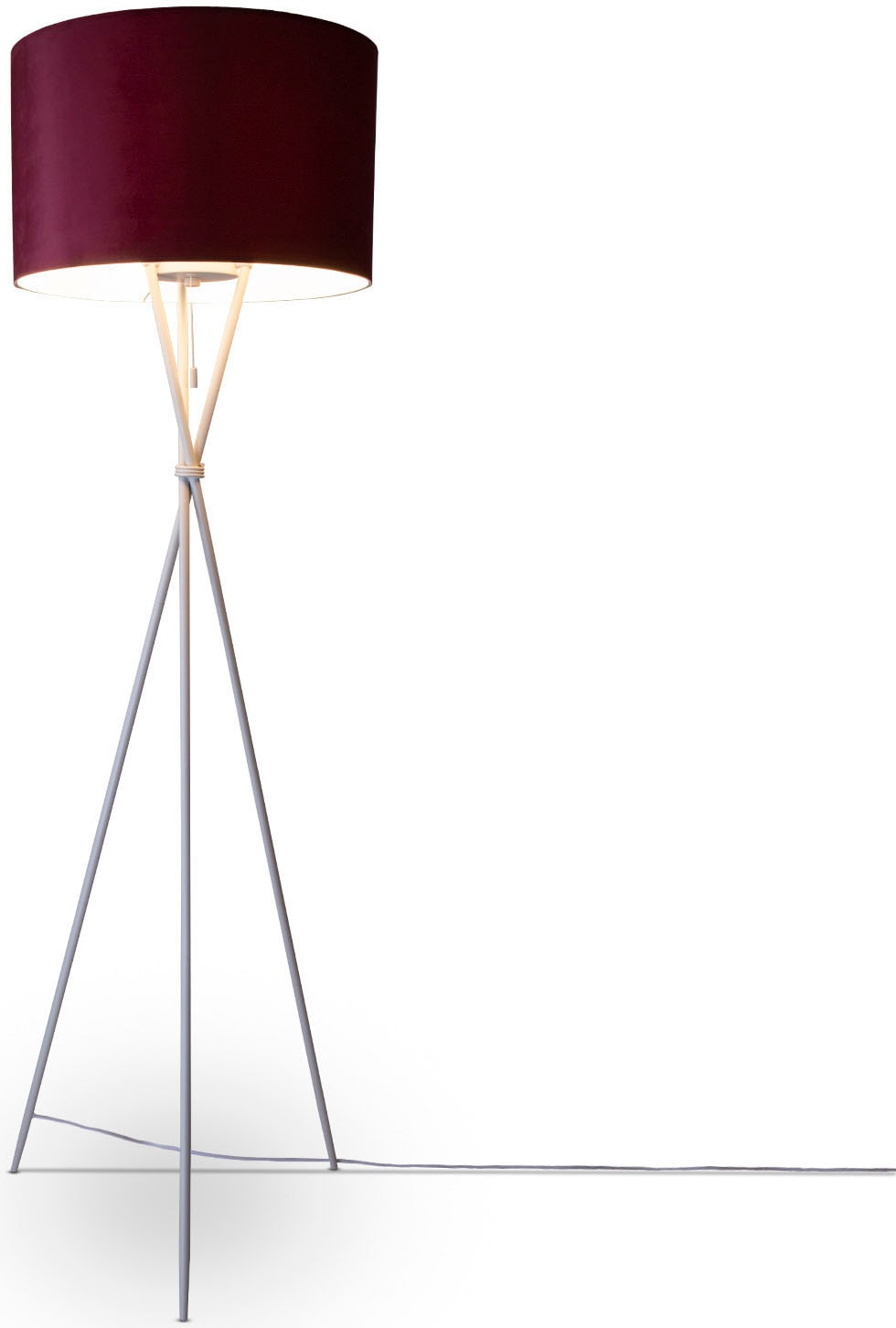 Paco Home Stehlampe »Kate uni Color«, Wohnzimmer Dreibein Standleuchte  Velour Höhe 177,5cm Filigran E27 kaufen online bei OTTO | Standleuchten