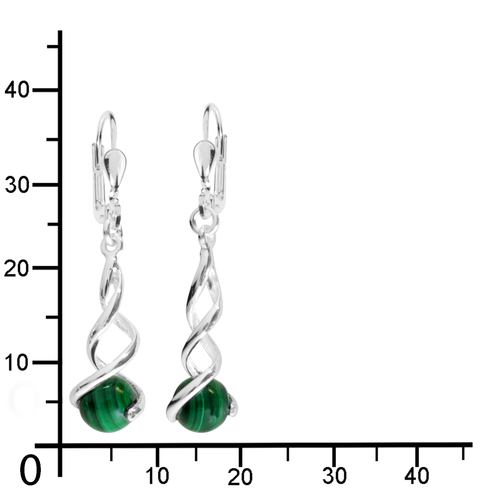 OSTSEE-SCHMUCK Paar Ohrhänger »- Lusia - Silber 925/000 - Malachit«