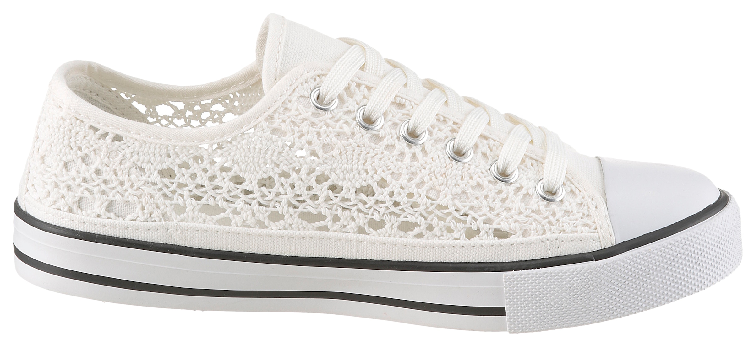 Aniston SHOES Sneaker  Schnürschuh, Freizeitschuh in Häkeloptik - NEUE KOLLEKTION
