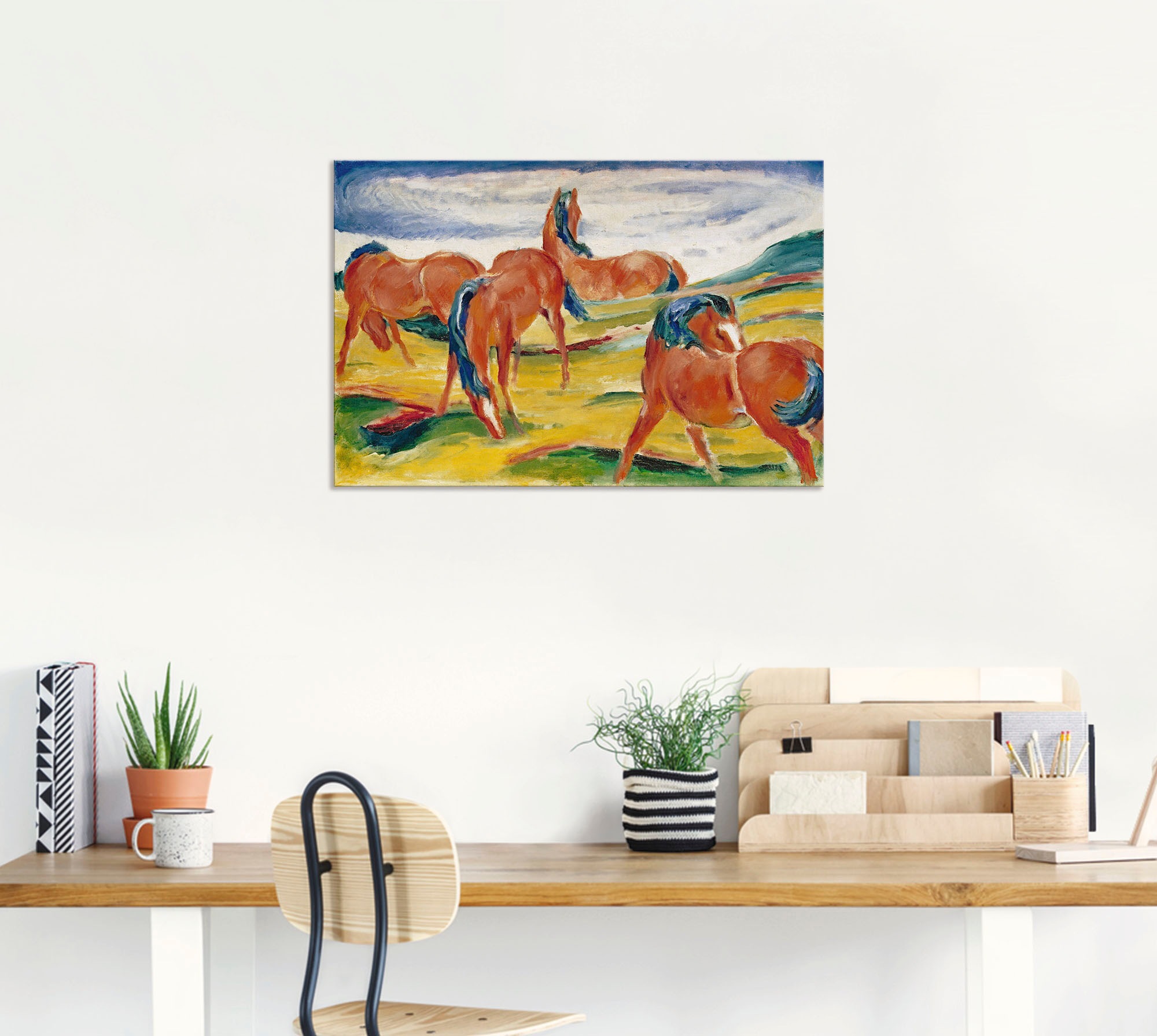Artland Wandbild »Weidende Pferde III. 1910«, Haustiere, (1 St.), als Alubild, Outdoorbild, Leinwandbild in verschied. Größen