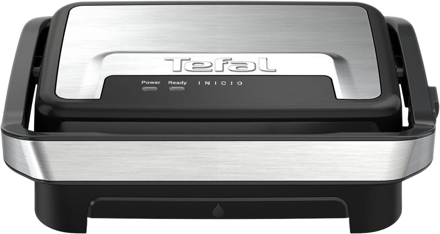 Tefal Kontaktgrill »Inicio Compact, 2-in-1 Panini /Grill, antihaftbeschichtetete Platten«, 1000 W, Platzsparendes Design, spülmaschinengeeignete Saftschale, GC270D