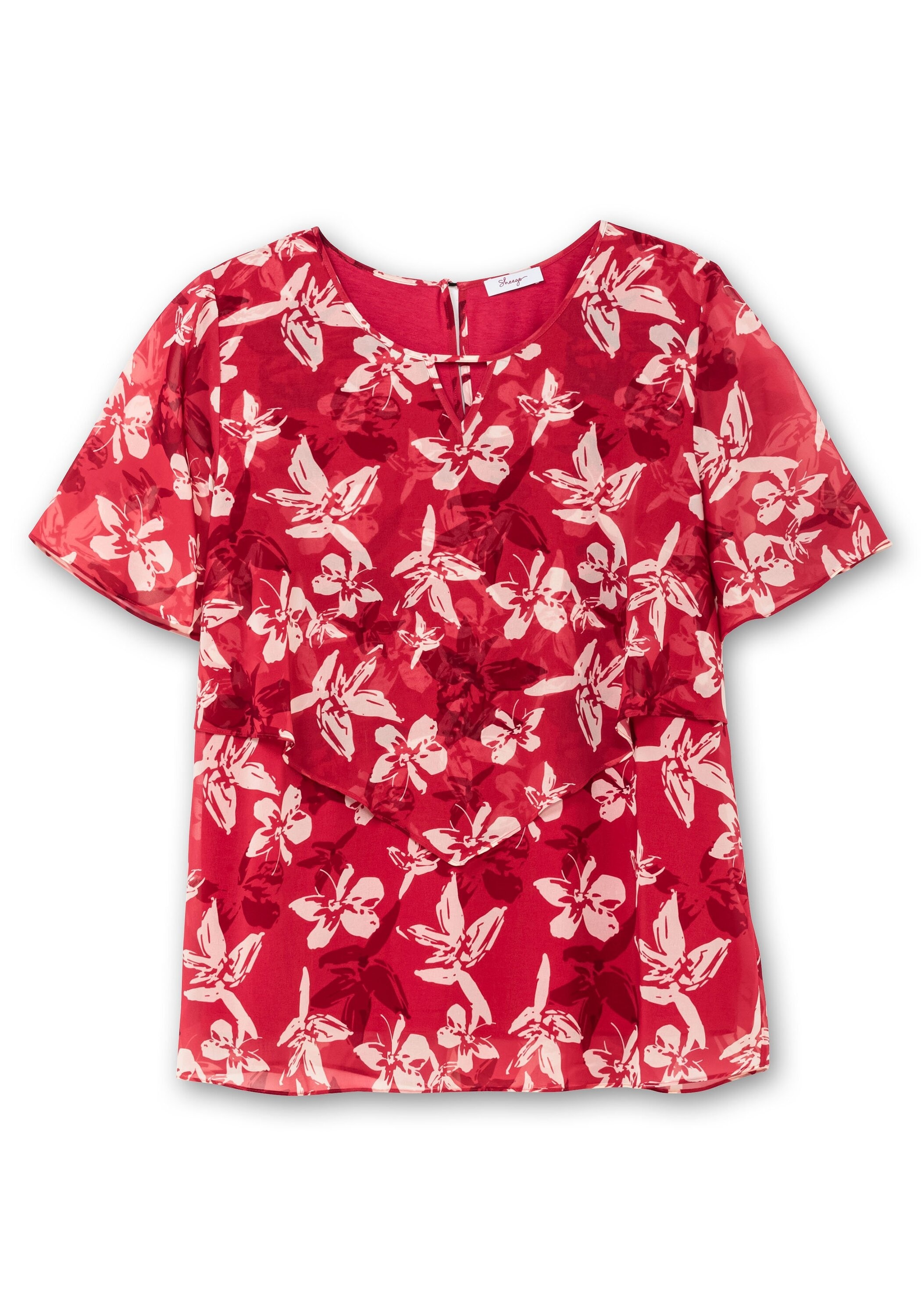Sheego Chiffontunika »Chiffontunika mit Blütenprint und Flügelärmeln«
