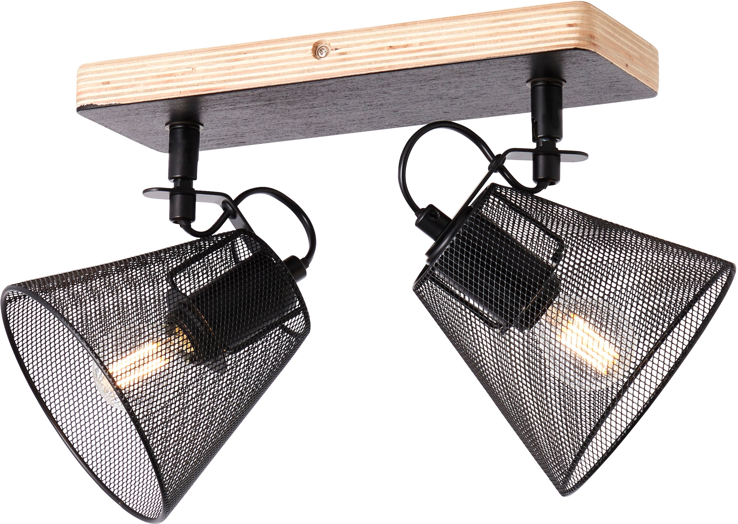 Brilliant Deckenstrahler »Whole« E14 1 Stk. 2flg schwarz/holzfarbend