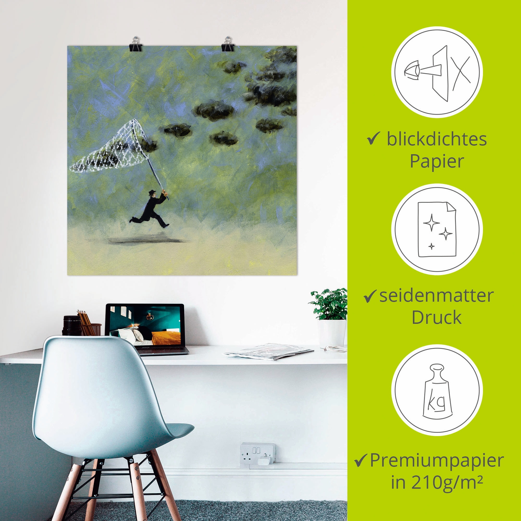 Artland Wandbild »Wolkenfänger« Mann 1 Stk. tlg. als Leinwandbild, Poster, Wandaufkleber in verschied. Größen