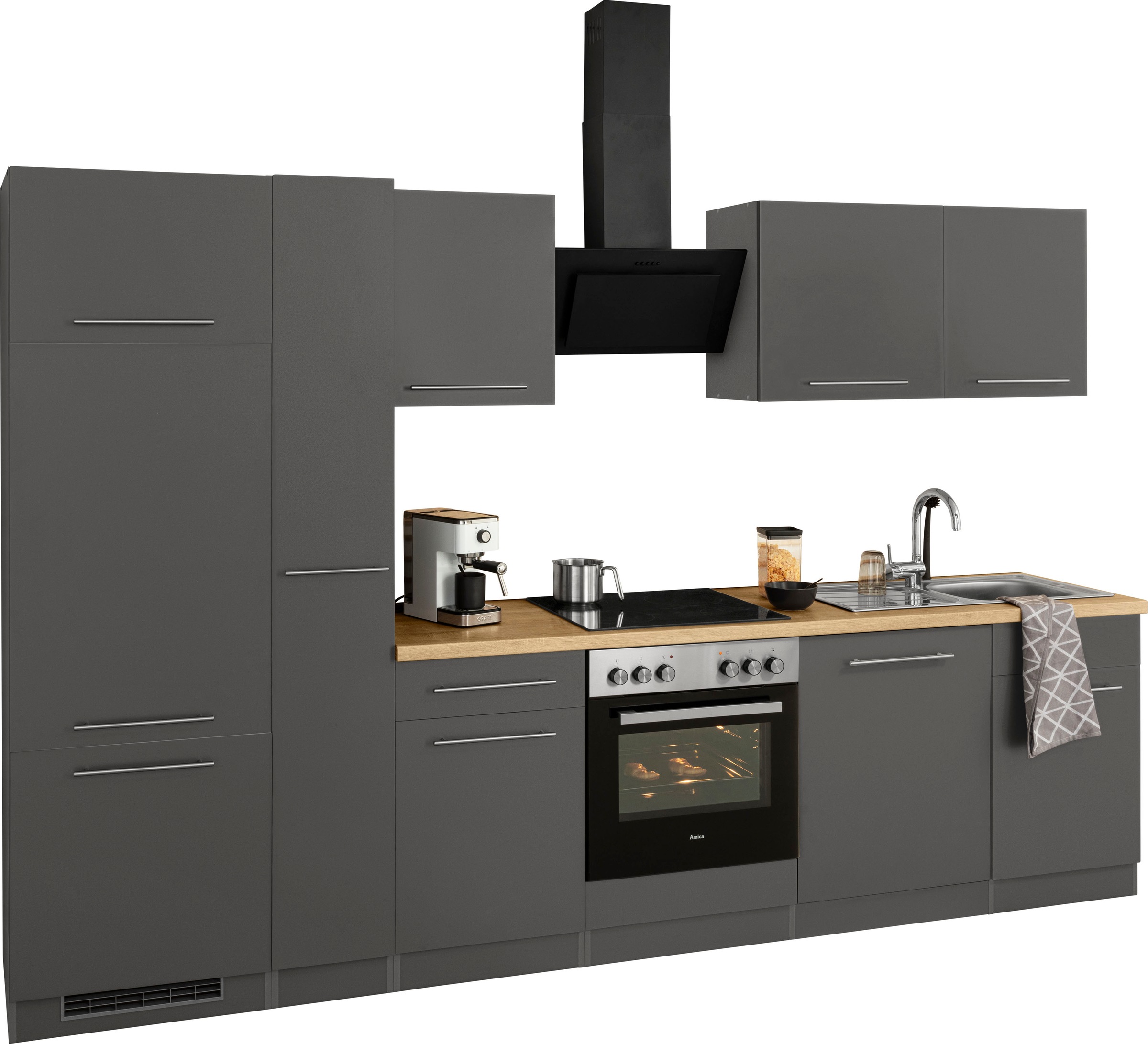 wiho Küchen Küchenzeile »Unna« mit E-Geräten, Breite 310 cm