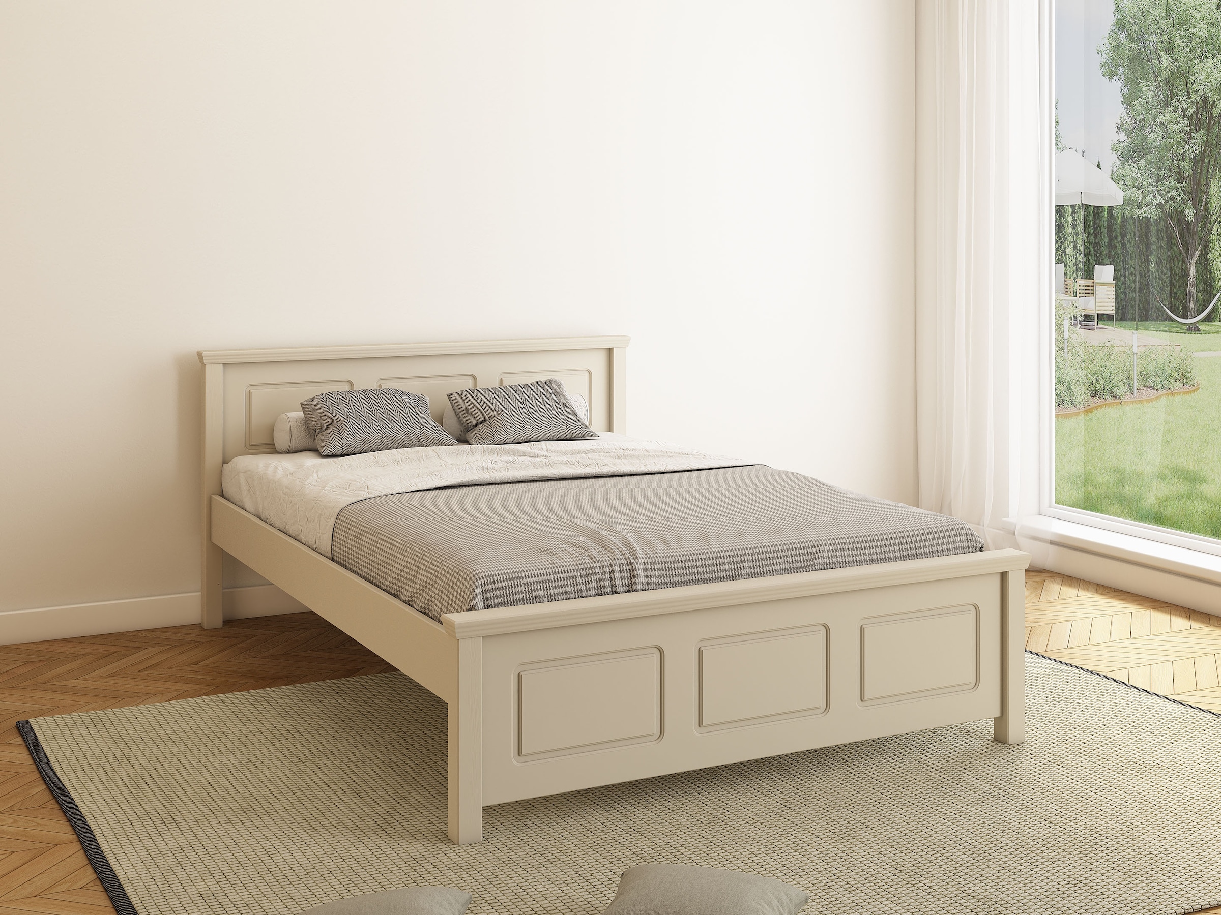 OTTO home Massivholzbett »ERIKK' , Made in Europe, optional mit Schublade, Massivholz Kiefer« FSC® zertifiziert,  in mehreren Größen, Landhausstil mit Kassettenoptik