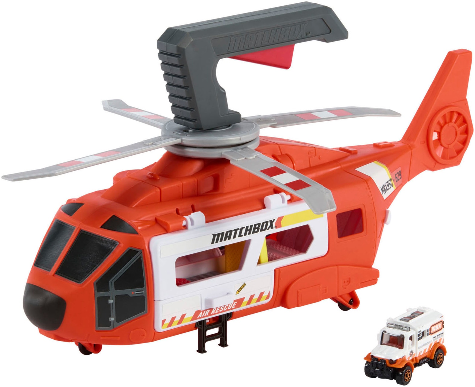 MATCHBOX Spielzeug-Hubschrauber »Action Drivers Rettungshubschrauber«, mit Die-Cast-Spielzeugrettungswagen