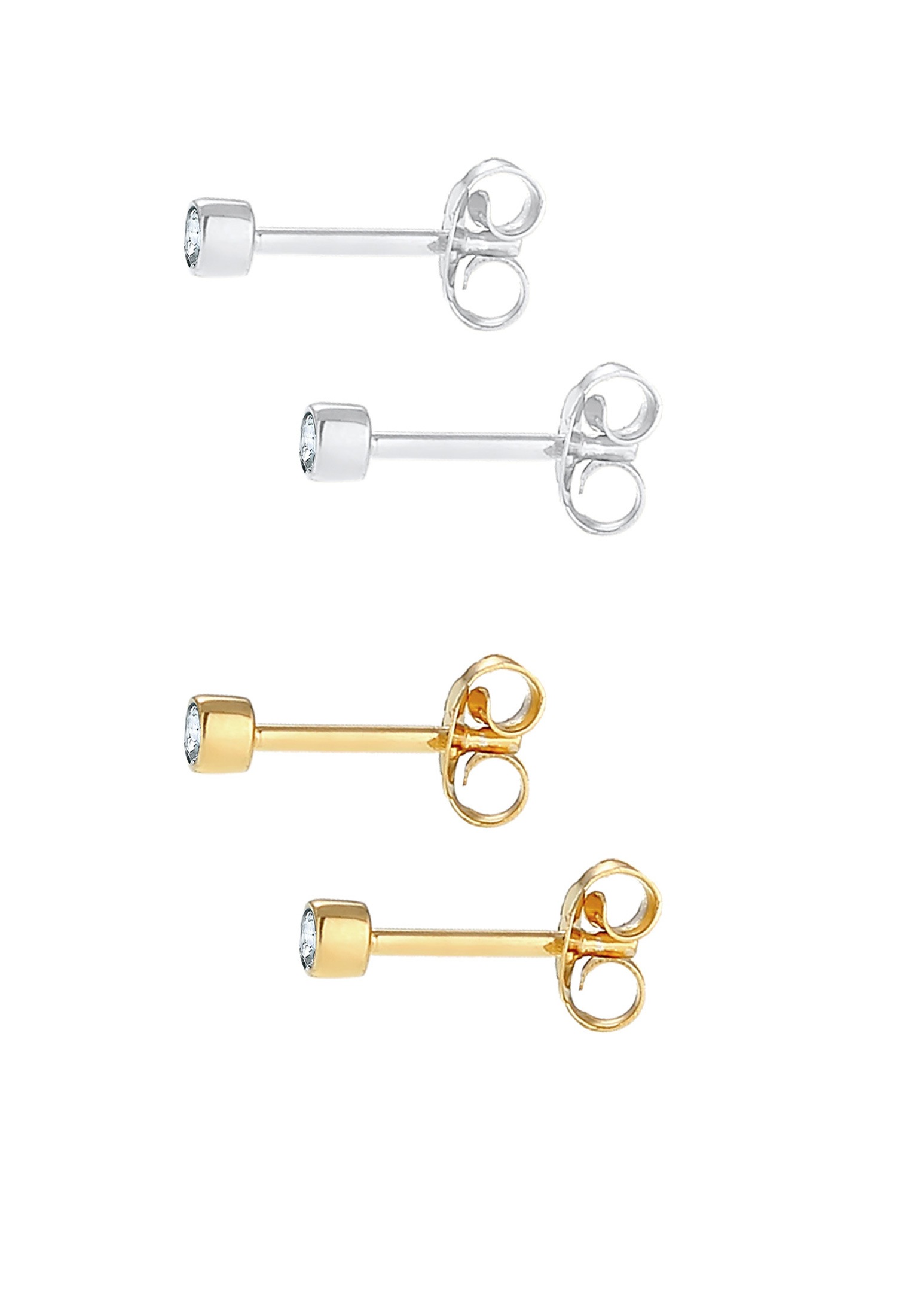 Elli Ohrstecker-Set »Ohrringe Rund Kristalle 2er Set 925 Silber, mit Kristallen von Swarovski®«