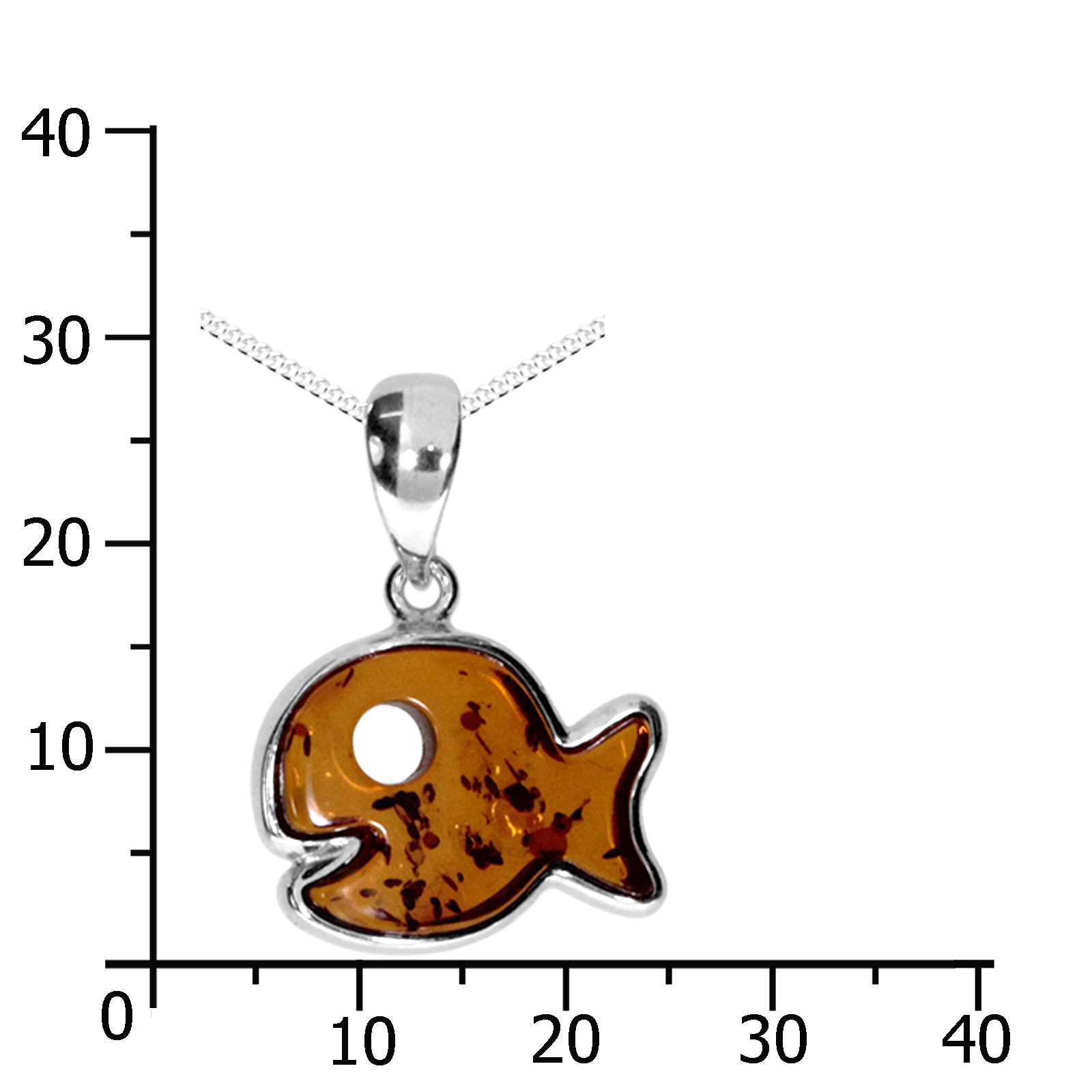 OSTSEE-SCHMUCK Kette mit Anhänger »- Fisch - Silber 925/000 - Bernstein«