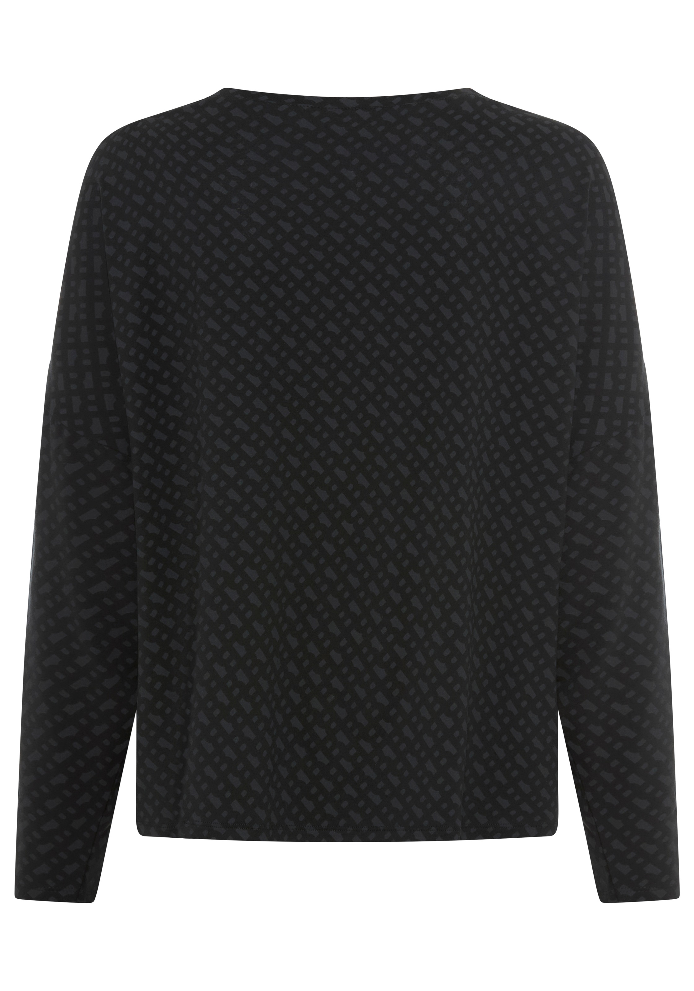 BOSS Pyjamaoberteil mit Monogramm-Print und Fledermausärmeln, Rundhalsausschnitt