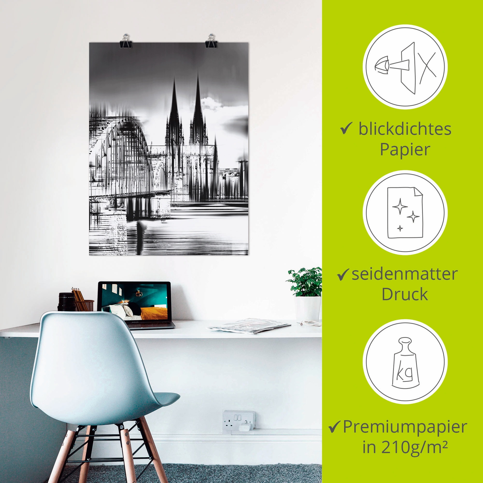 Artland Wandbild »Köln Skyline Collage III«, Deutschland, (1 St.), als Leinwandbild, Poster, Wandaufkleber in verschied. Größen