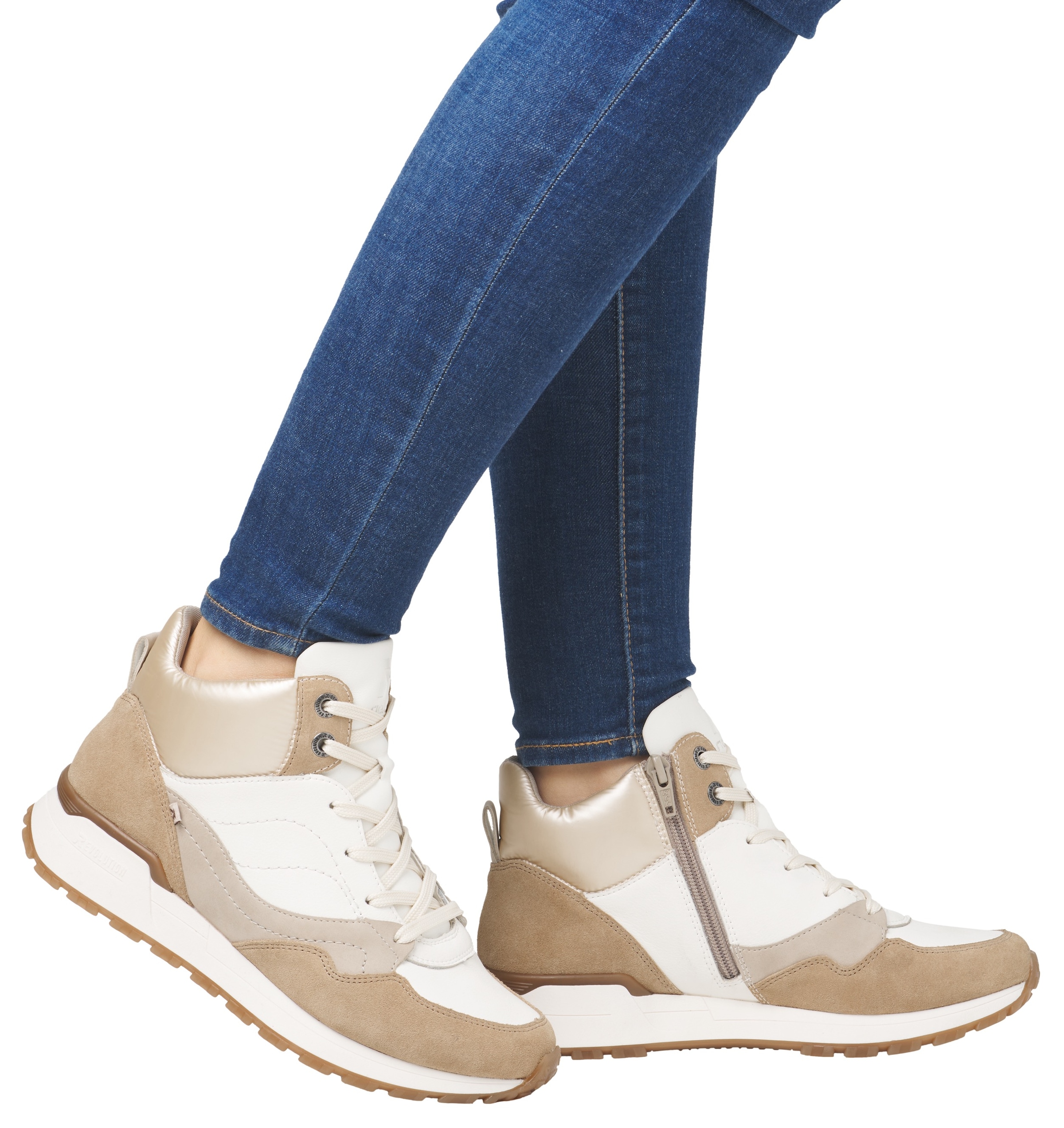 Rieker EVOLUTION Sneaker, Freizeitschuh, High Top Sneaker, Schnürboots mit Schaftrandpolster