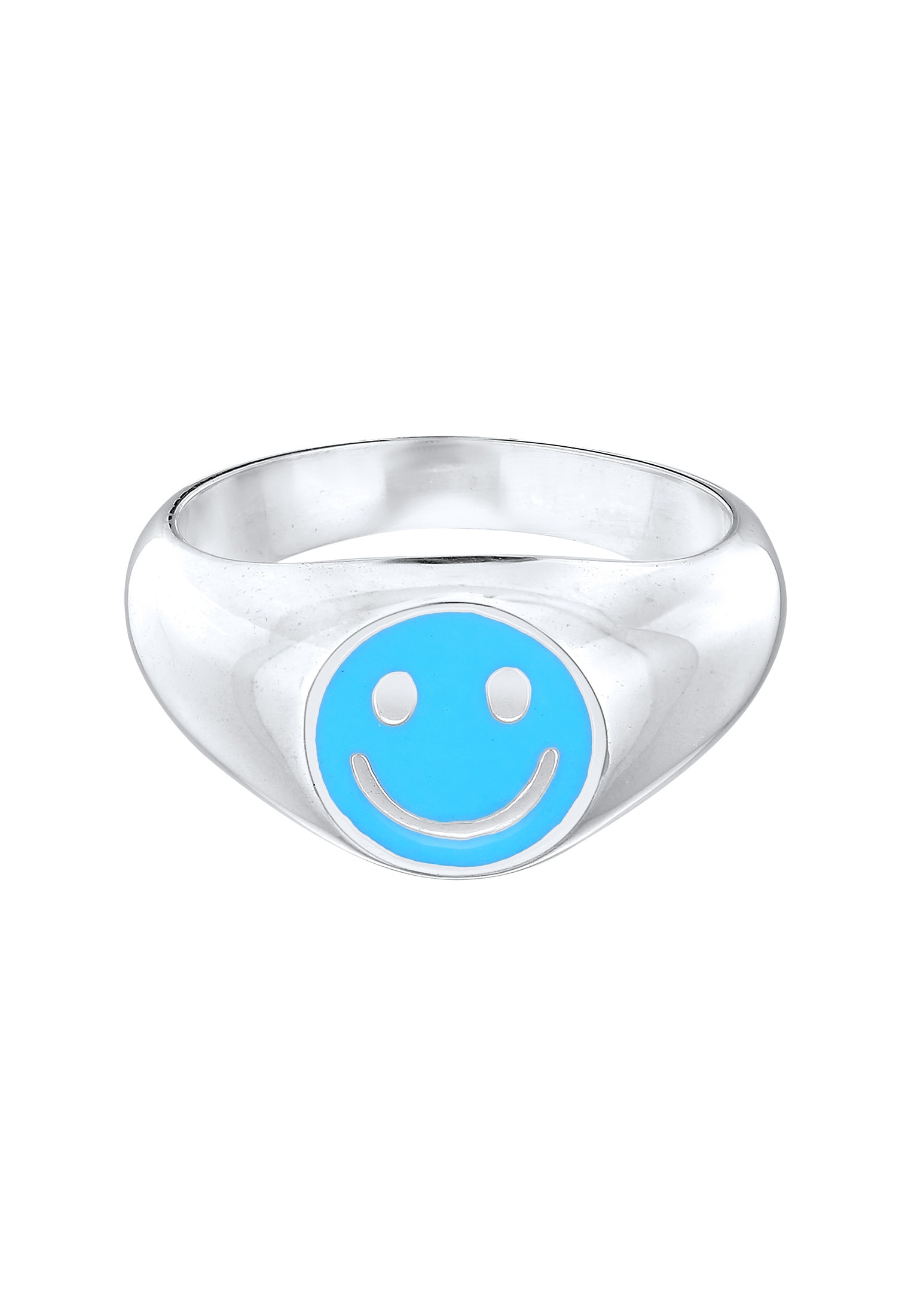 Kuzzoi Siegelring »Ring Herren Siegelring Smiling Emaille 925 Silber«