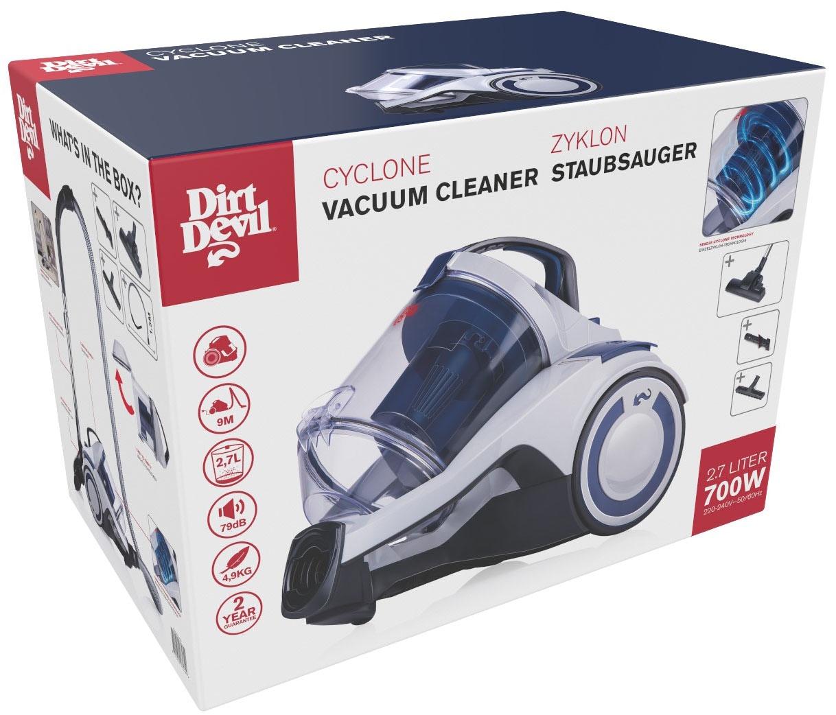 DIRT DEVIL Bodenstaubsauger »DD2504«, 700 W, beutellos