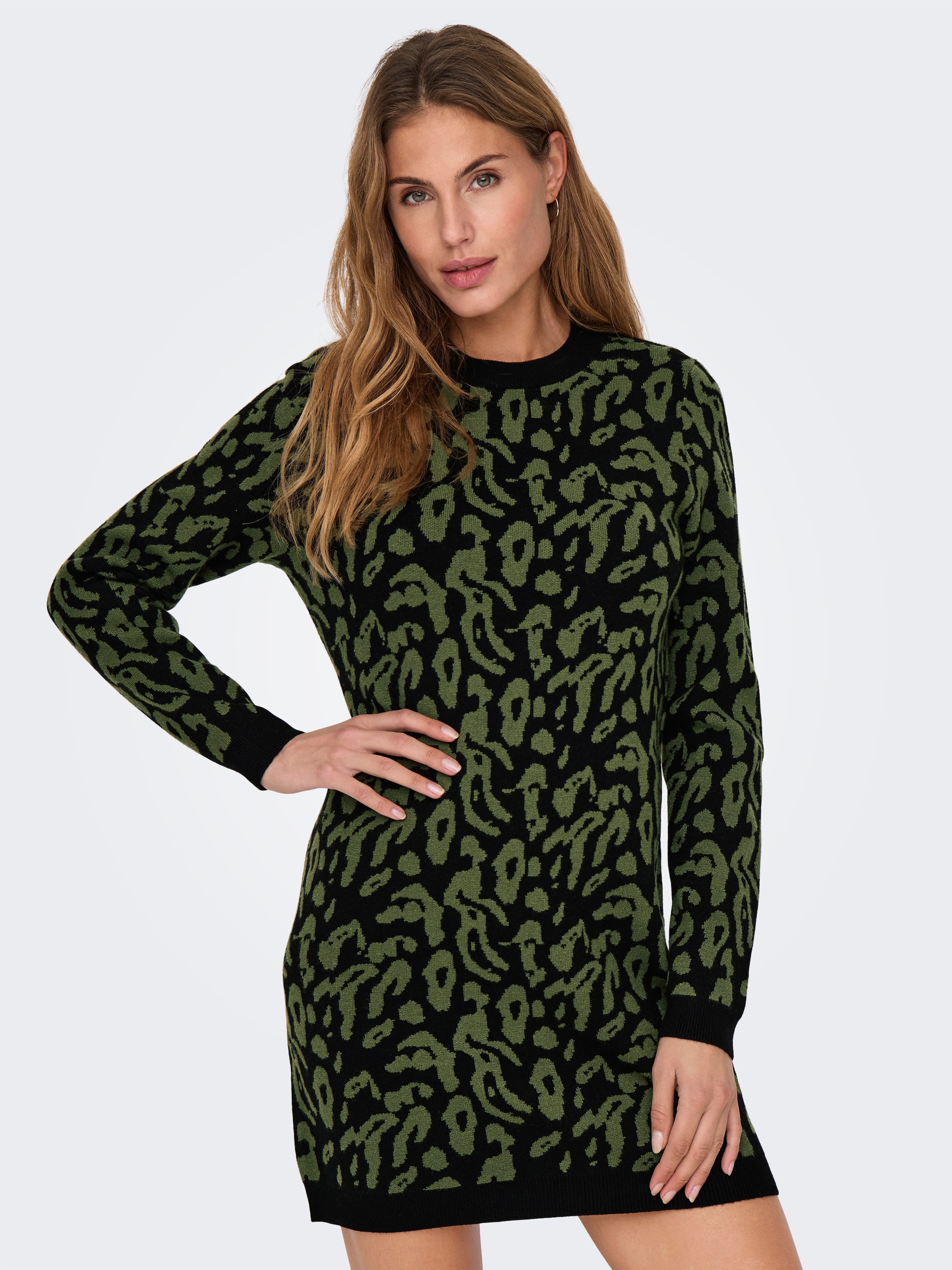 ONLY Strickkleid »ONLJENNI LS ANIMAL DRESS EX KNT«