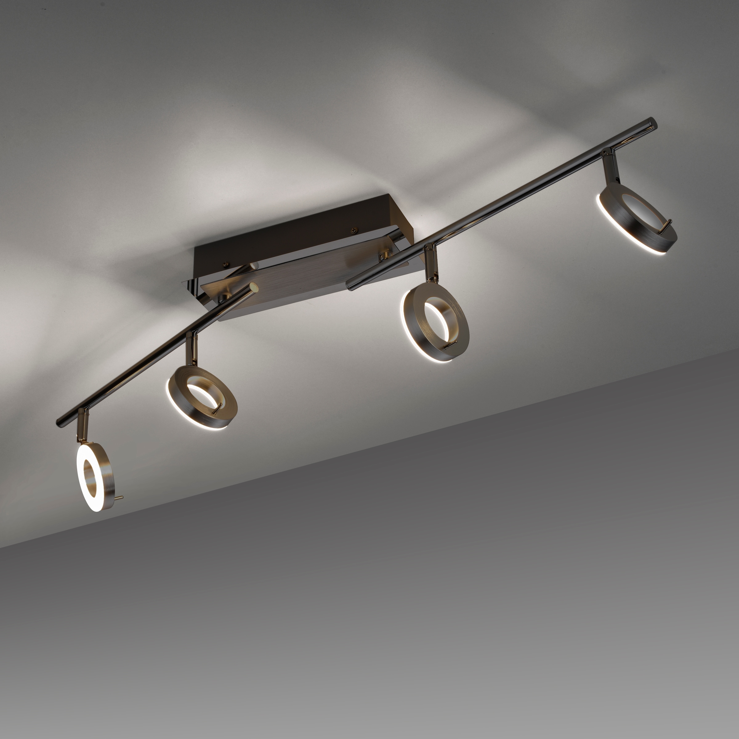 Paul Neuhaus Deckenleuchte »SILEDA«, 4 flammig, Leuchtmittel LED-Board | LED fest integriert, inkl. festverbaute LED, IP44, Spotköpfe verstellbar