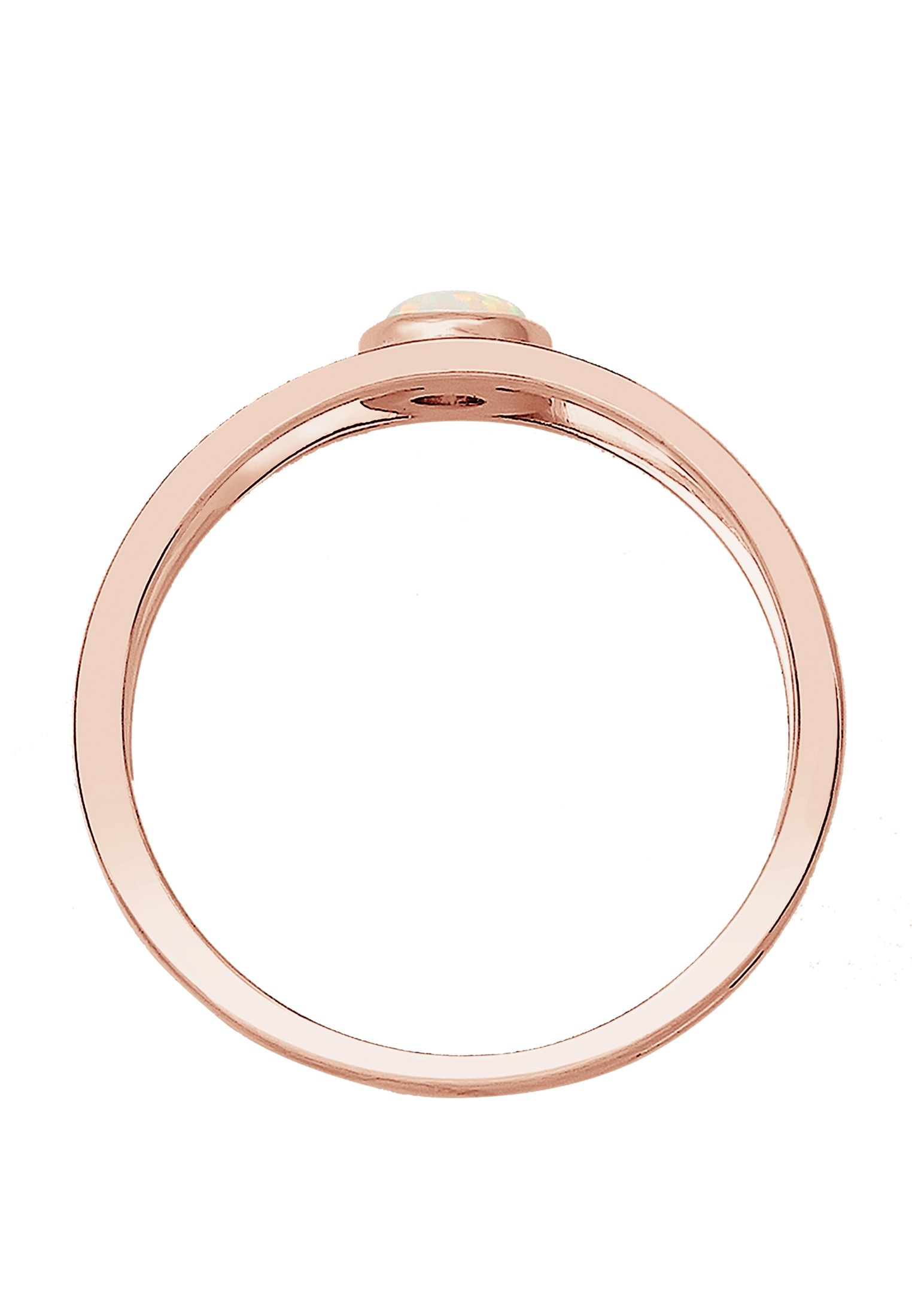 Elli Silberring »Ring Bandring Zweireihig Synthetischer Opal Weiß 925 Sterling Silber«