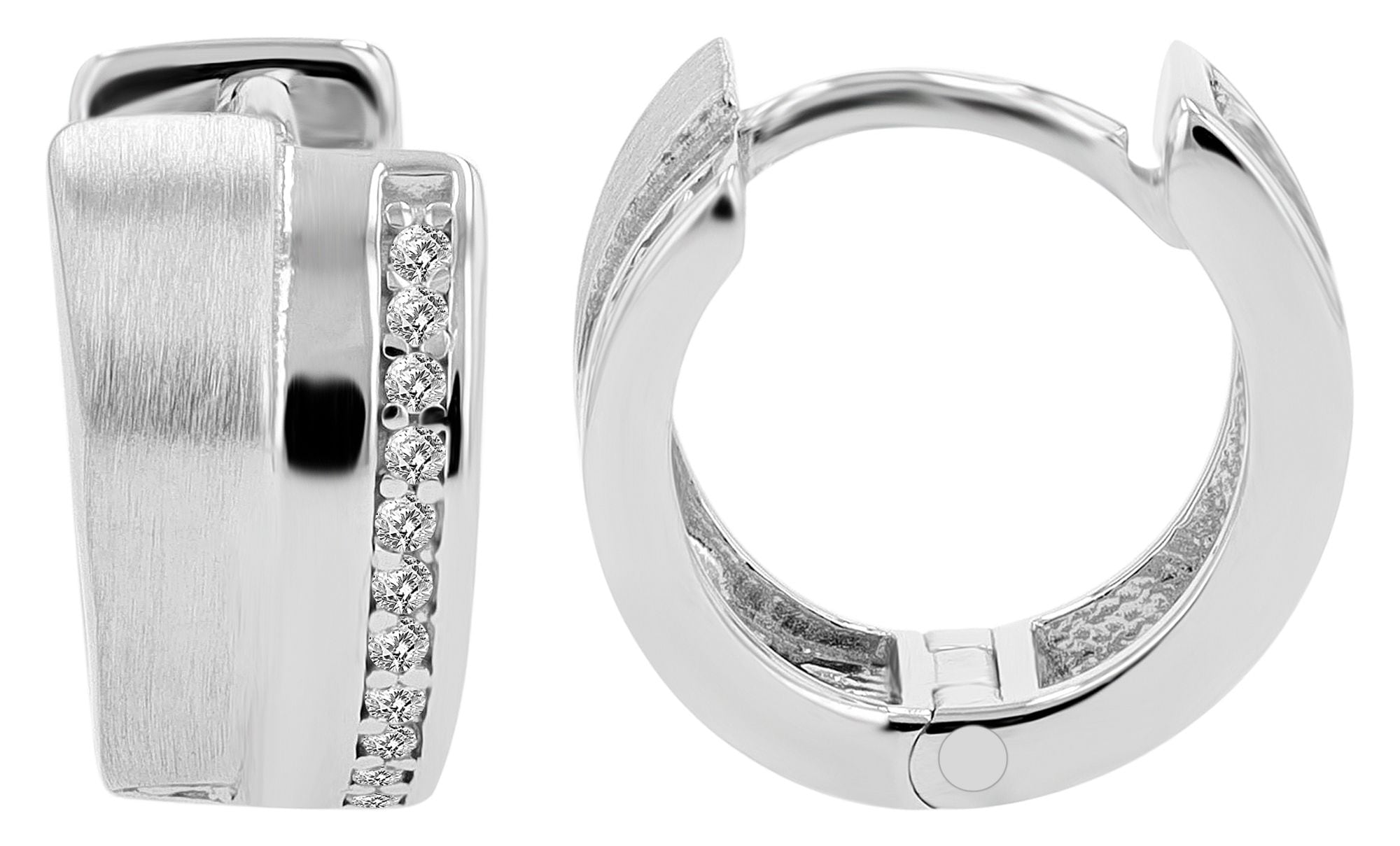 Adelia´s Paar Creolen »Damen Ohrringe ¿ Klappcreole aus 925 Silber mit Zirkonia«