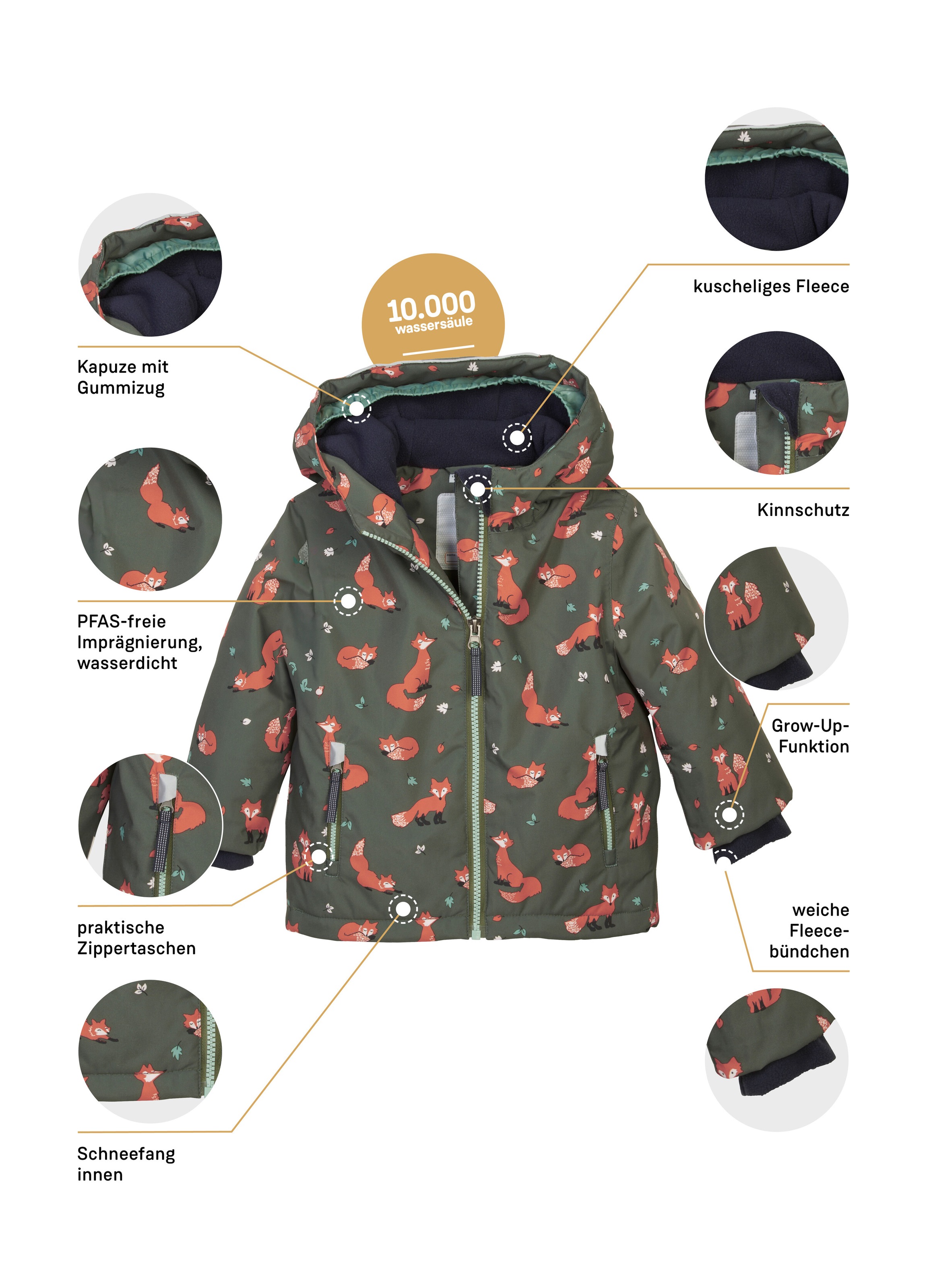 first instinct by killtec Skijacke »FISW 29 MNS SKI JCKT«, Wasserdichte Jacke mit verlängerbaren Ärmeln und stylischem Print