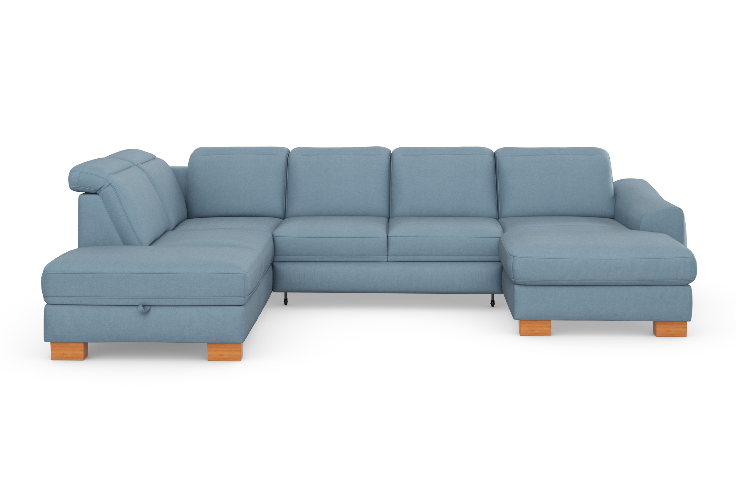 sit&more Wohnlandschaft »Dundee U-Form«, mit Federkern und Massivholzfüßen, wahlweise mit Kopfteilverstellung