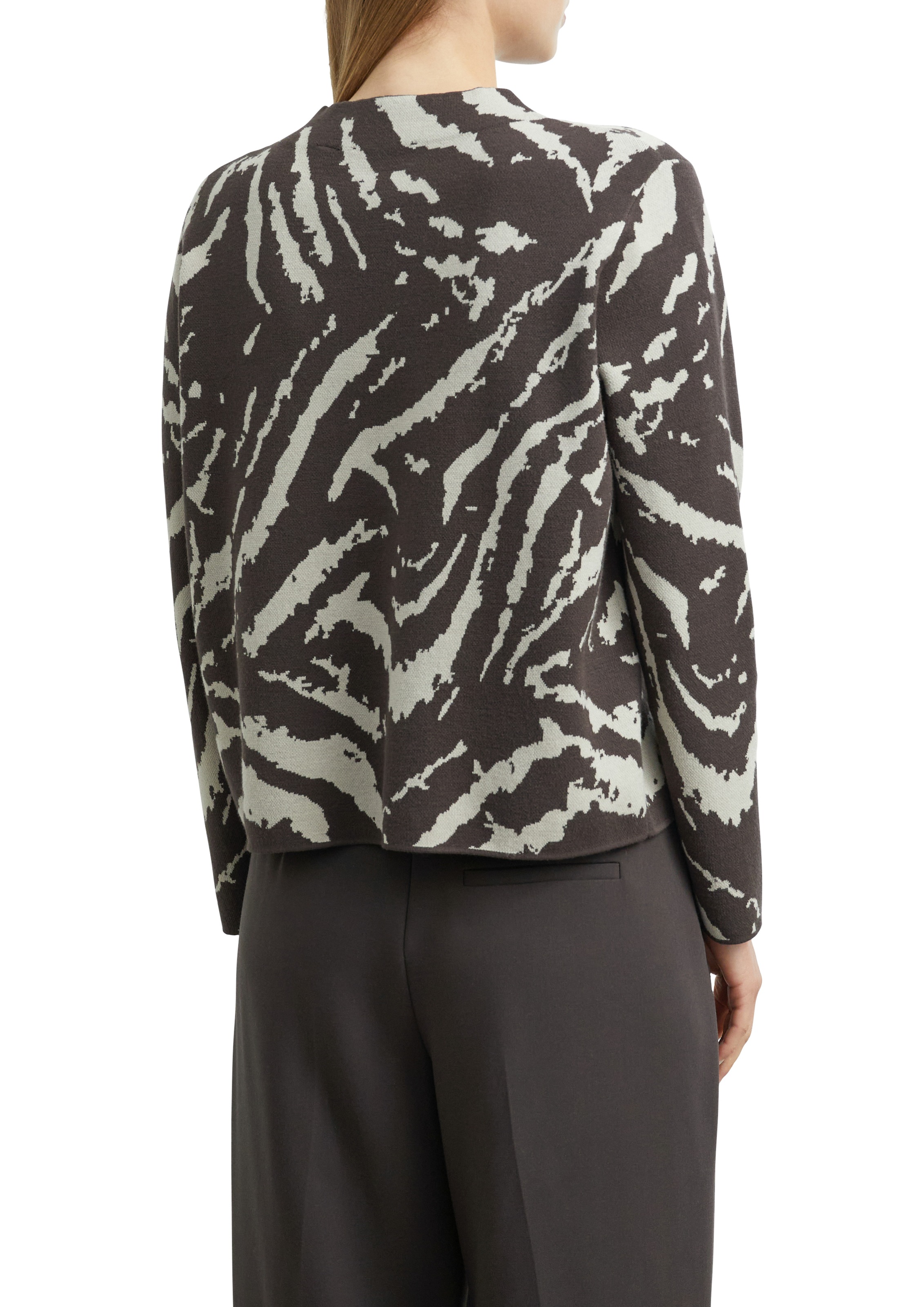 Comma Jacquardpullover Jacquard-Pullover aus Viskosemix / Allover gemustert