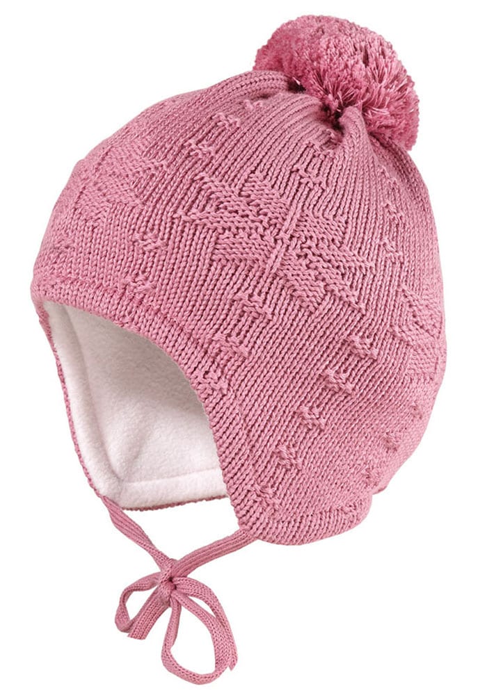 Maximo Strickmütze mit Norwegerstern in rosa, Größe 49